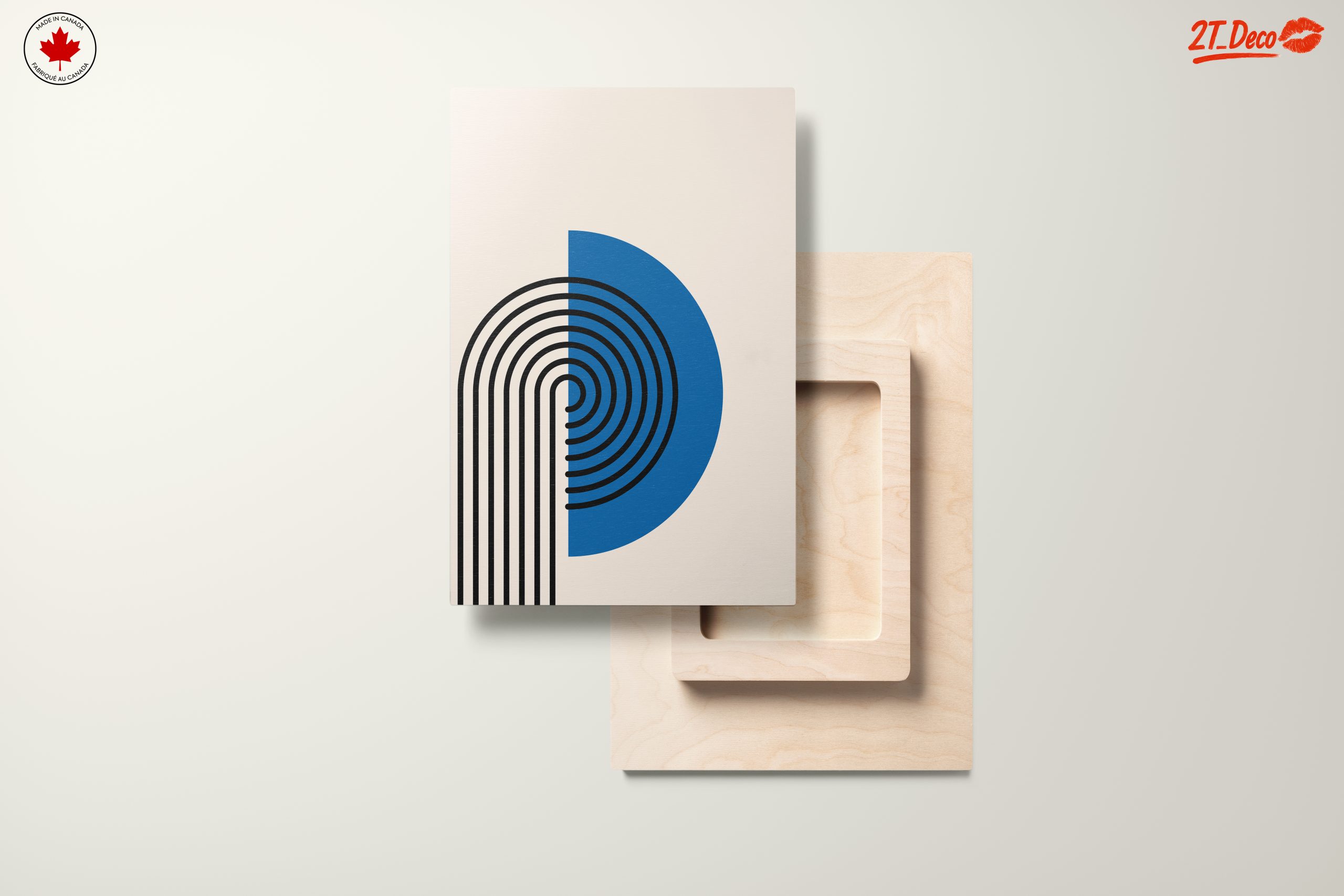 Modern Geometric Abstract Artwork with Blue and Black - Image 11