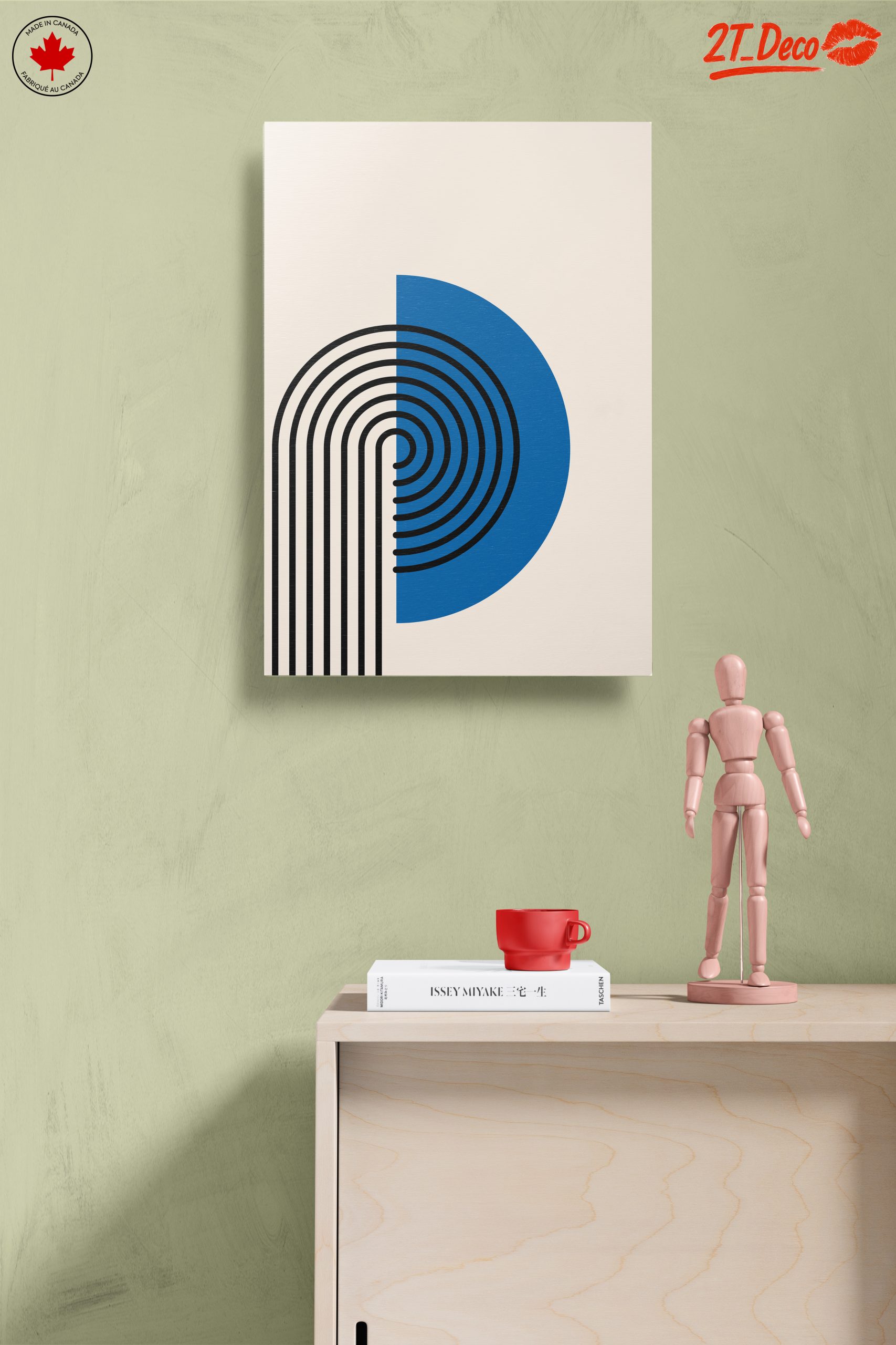 Modern Geometric Abstract Artwork with Blue and Black - Image 14