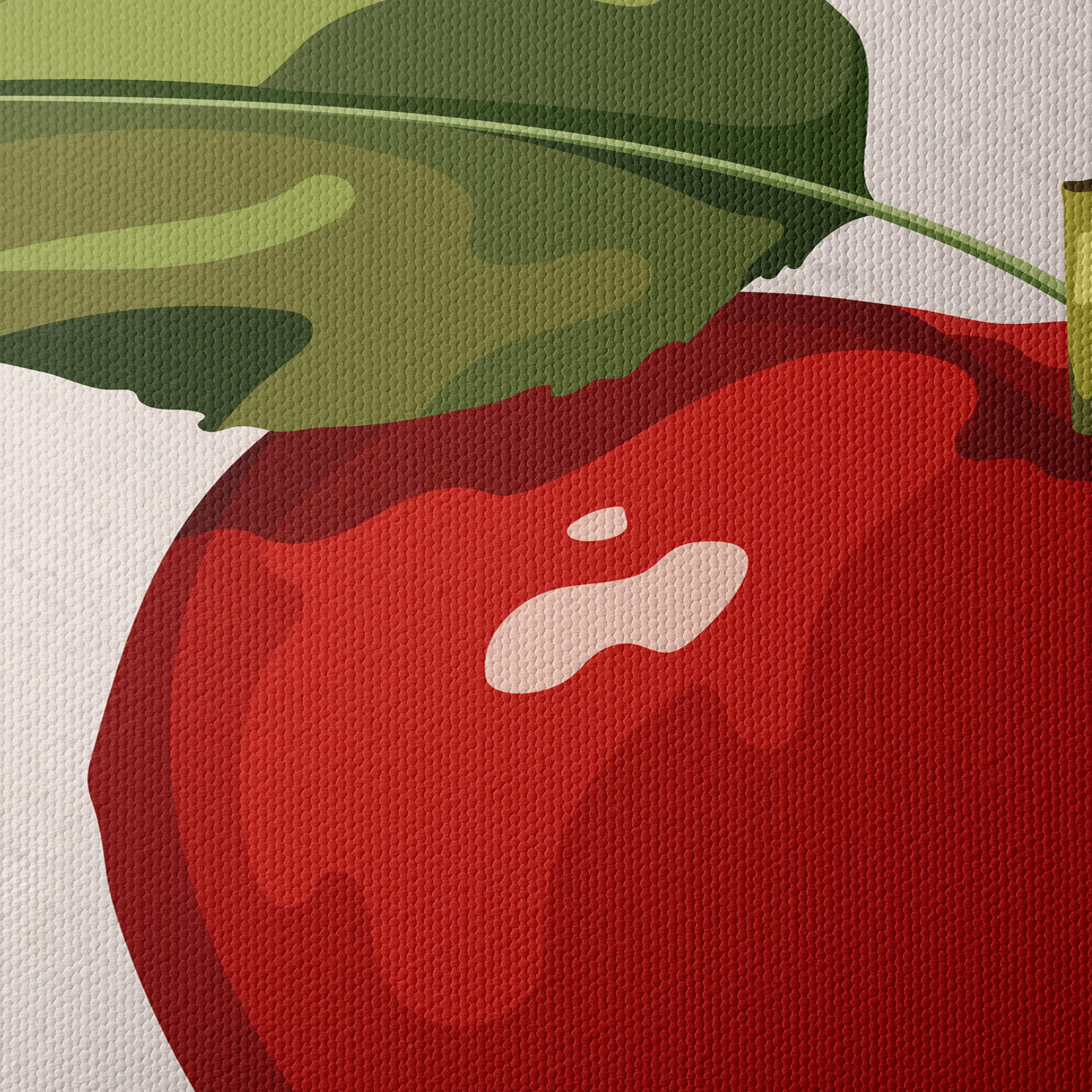 Stylized Red Apple with Leaf - Image 4