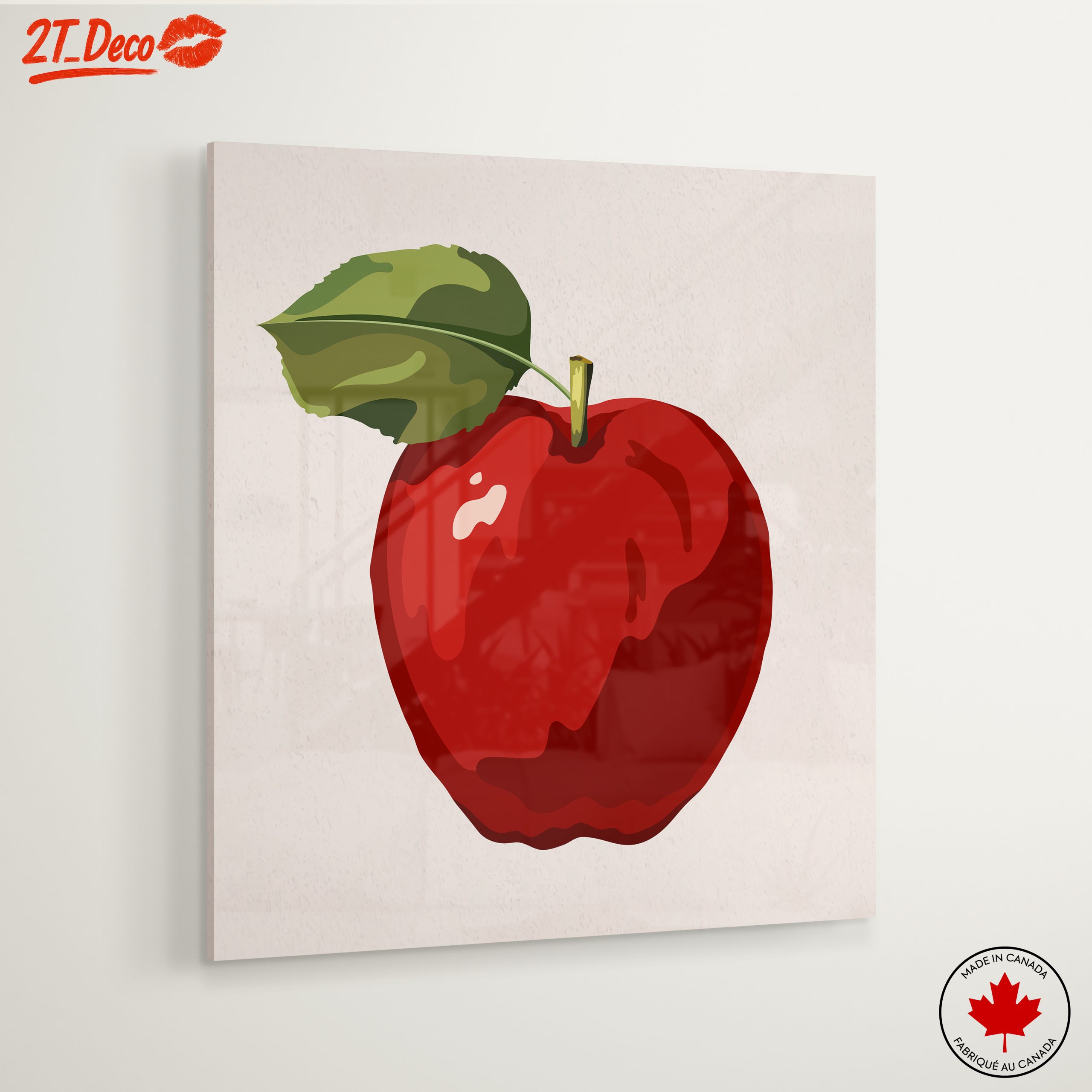 Stylized Red Apple with Leaf - Image 6