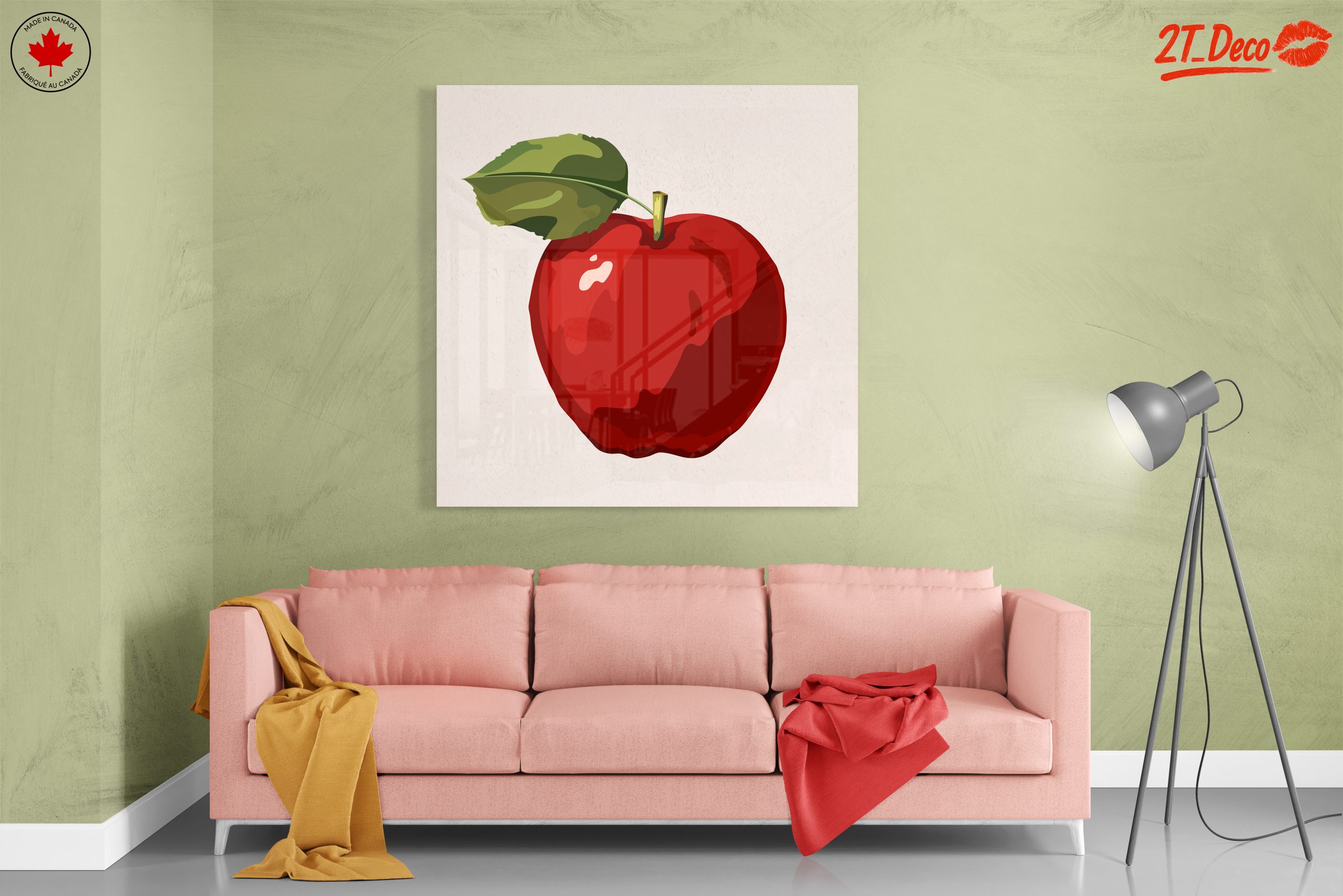Stylized Red Apple with Leaf - Image 7