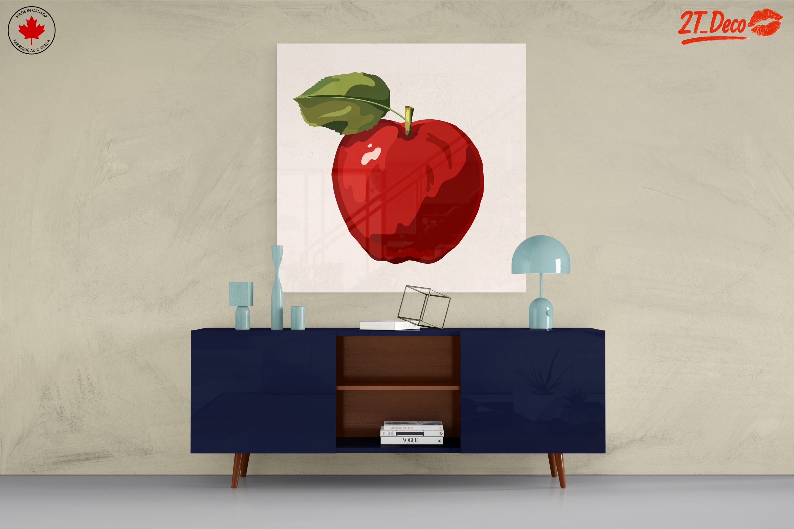 Stylized Red Apple with Leaf - Image 8