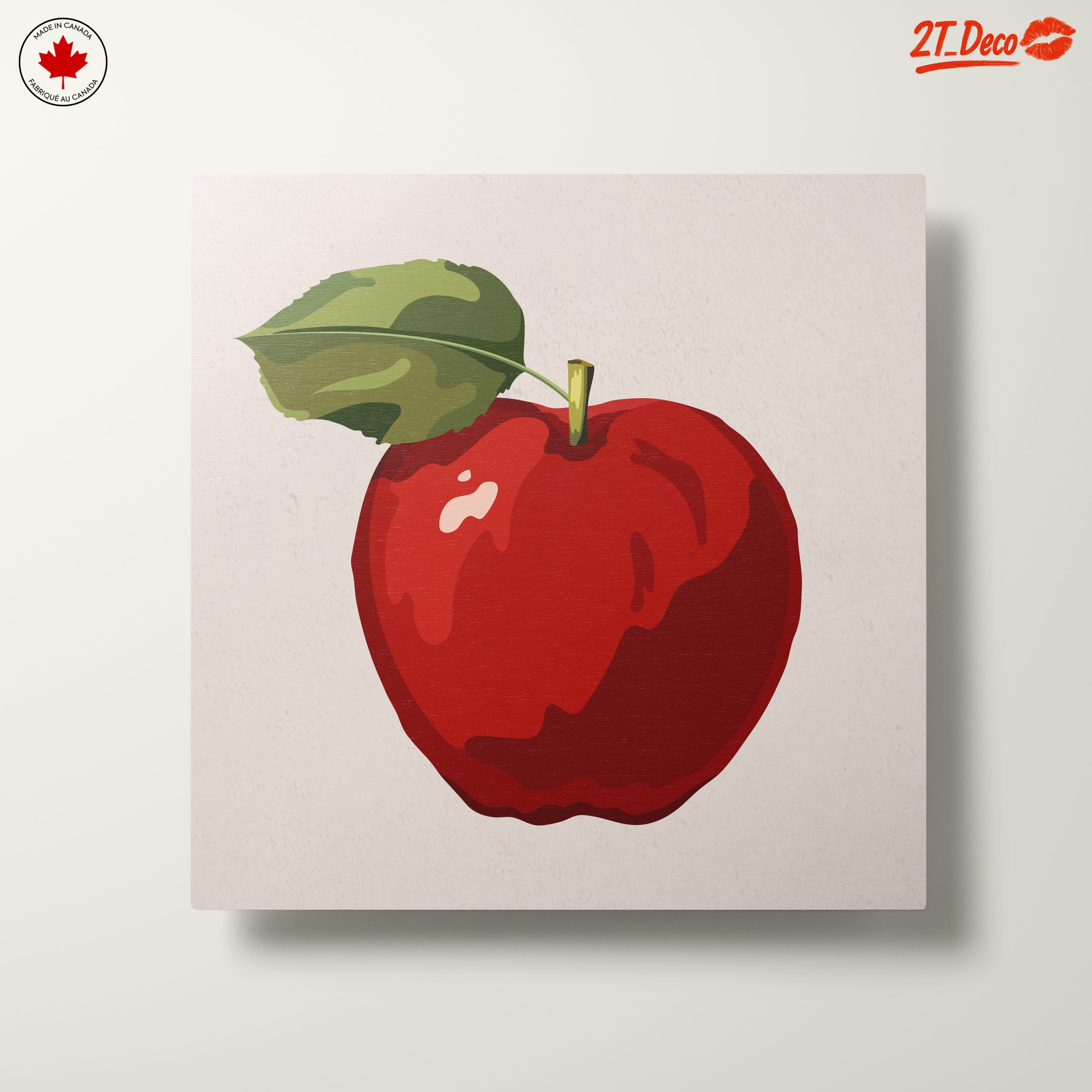 Stylized Red Apple with Leaf - Image 10