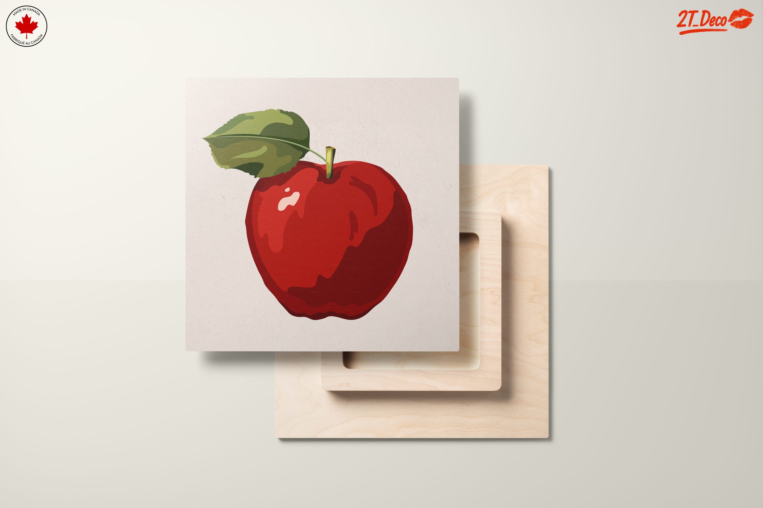 Stylized Red Apple with Leaf - Image 11