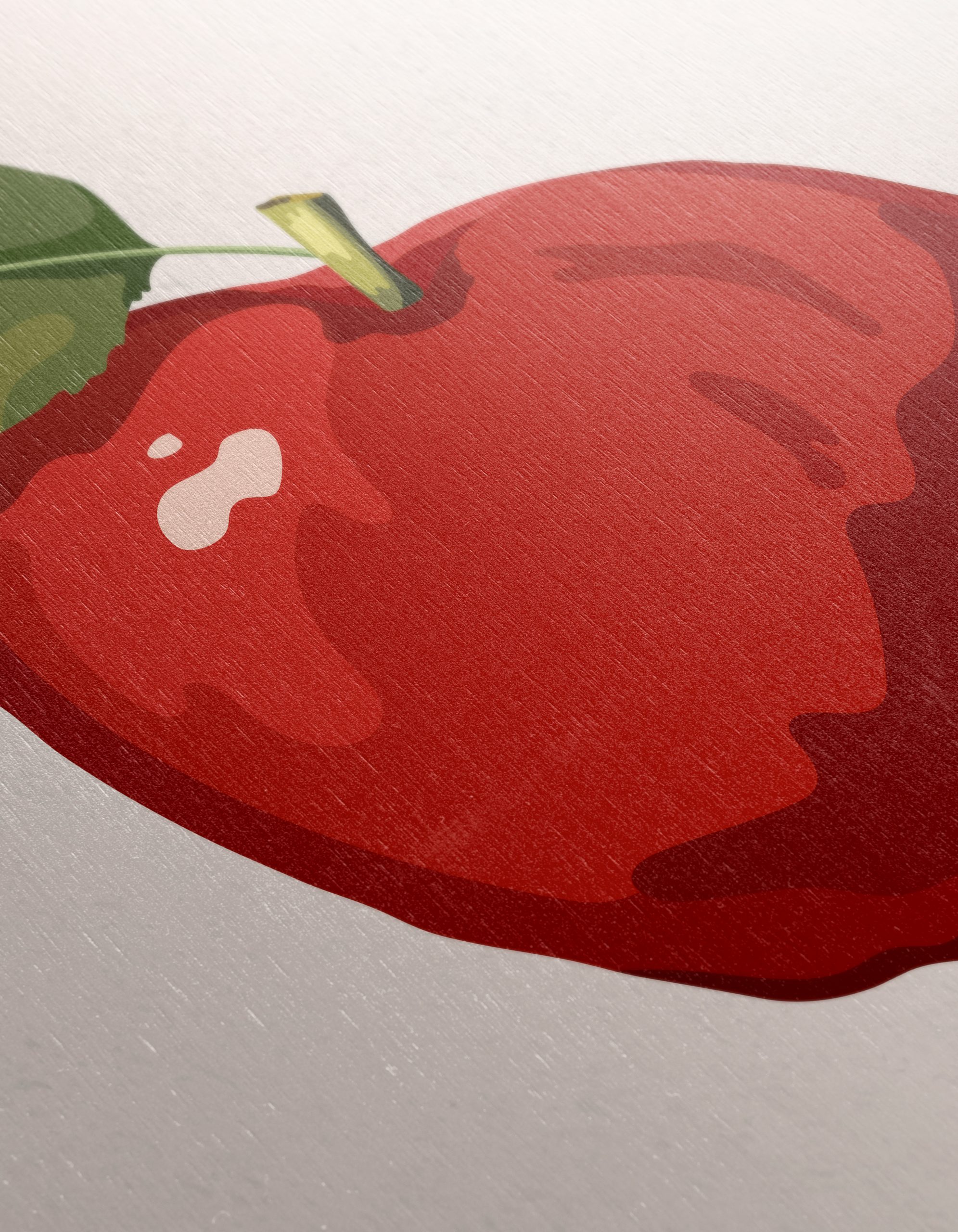 Stylized Red Apple with Leaf - Image 12