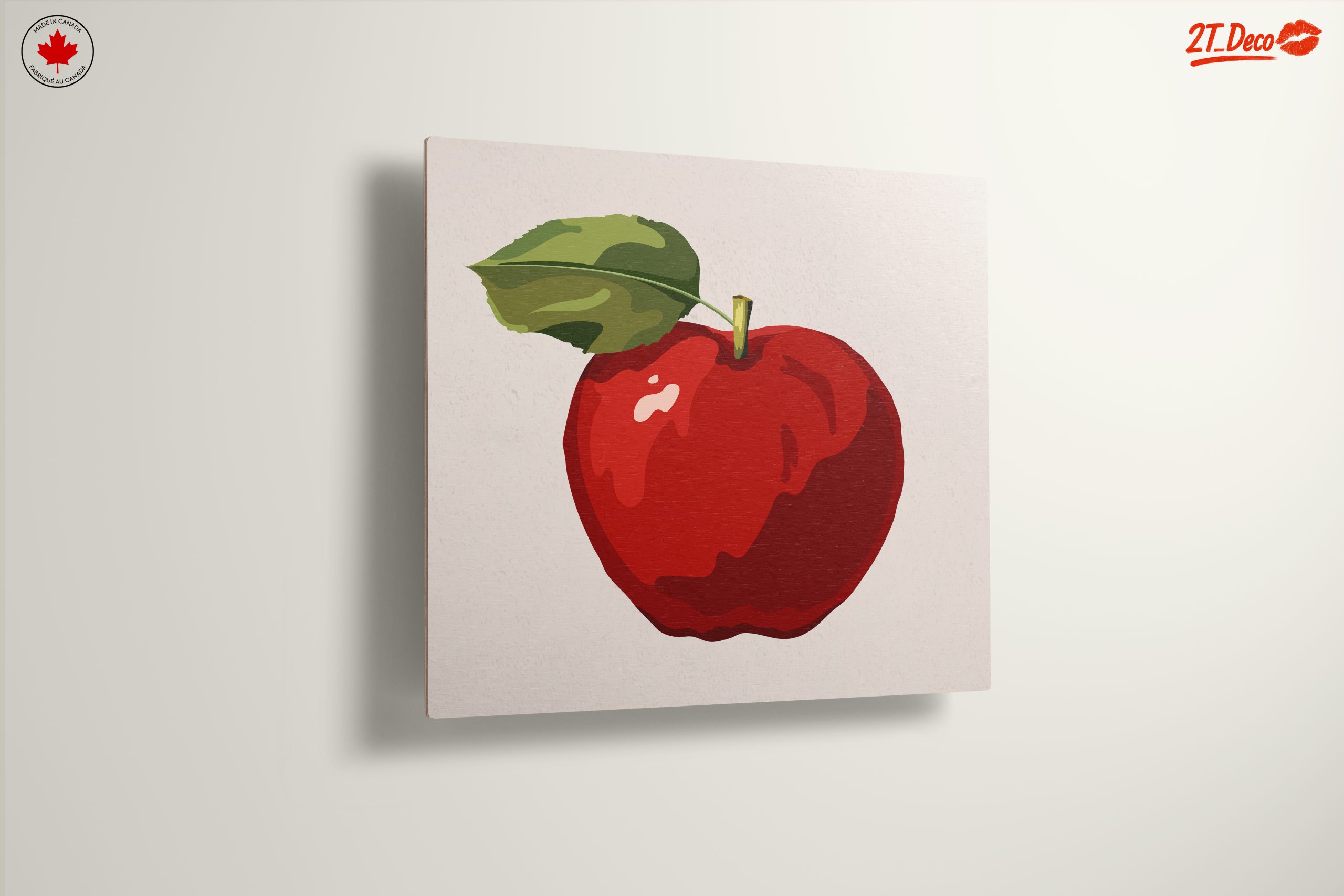 Stylized Red Apple with Leaf - Image 13