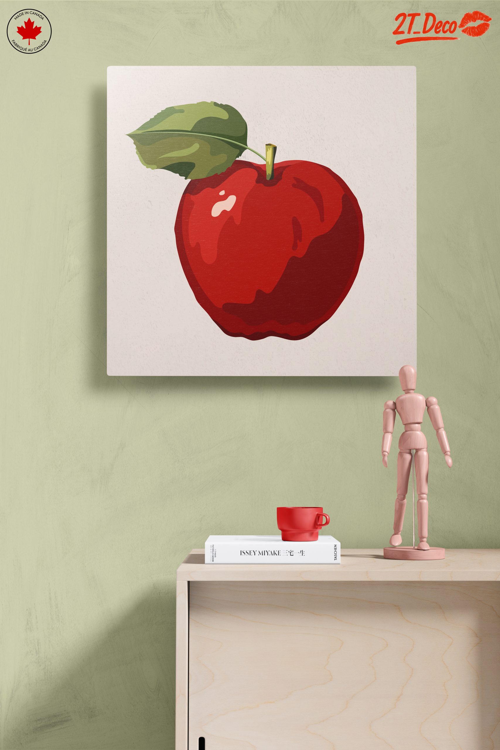 Stylized Red Apple with Leaf - Image 14