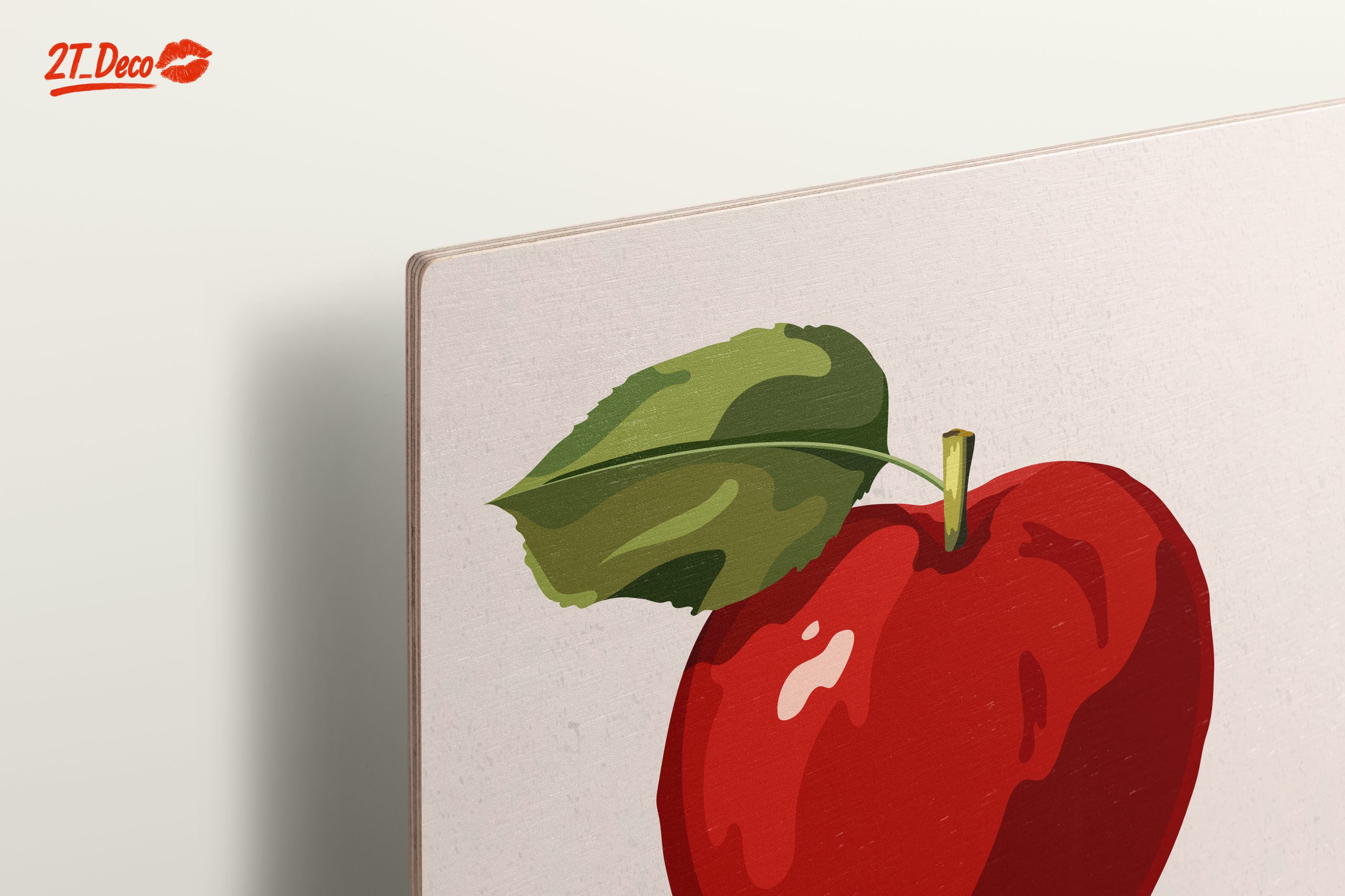 Stylized Red Apple with Leaf - Image 15