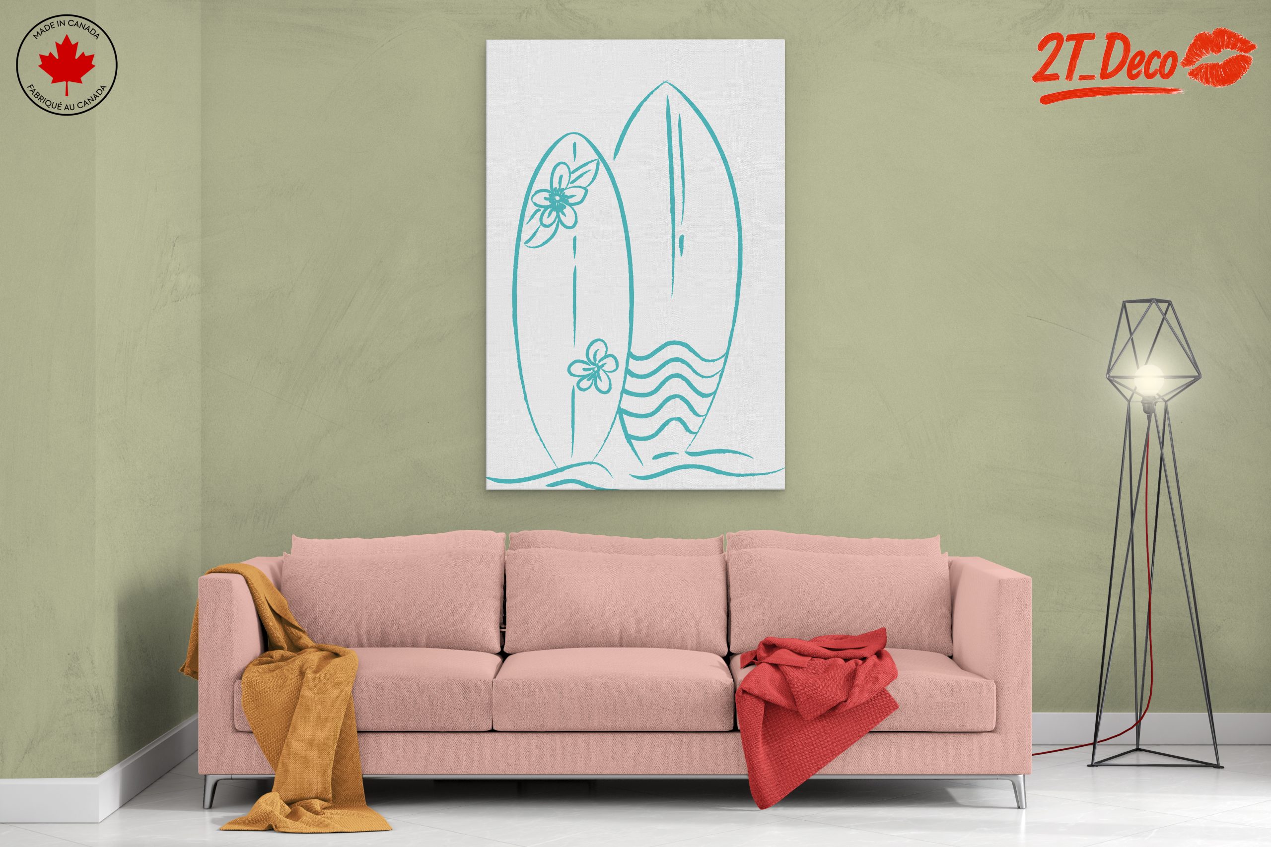 Surfboard Design with Floral Elements - Image 2
