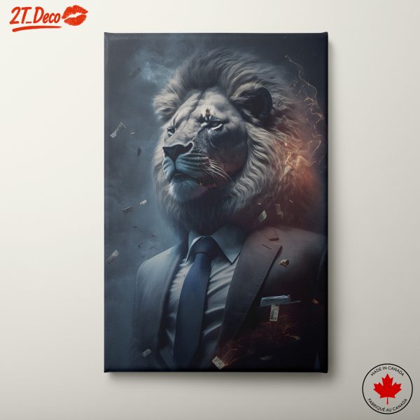 Majestic Lion in a Suit with Money 2