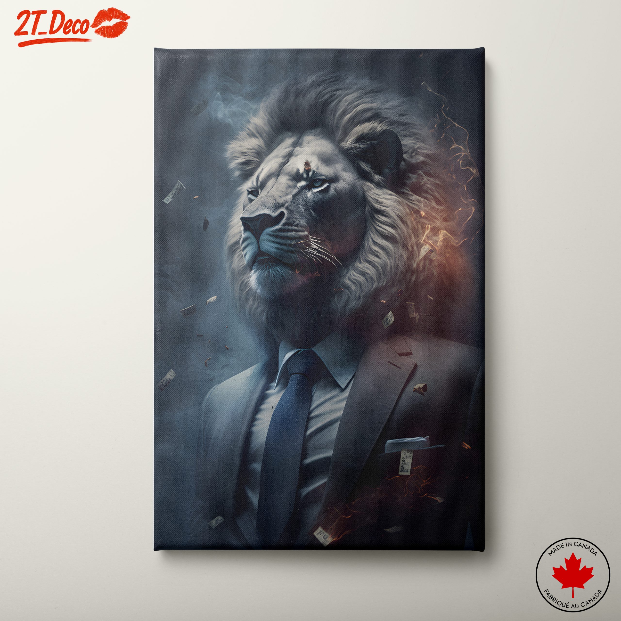 Majestic Lion in a Suit with Money 2