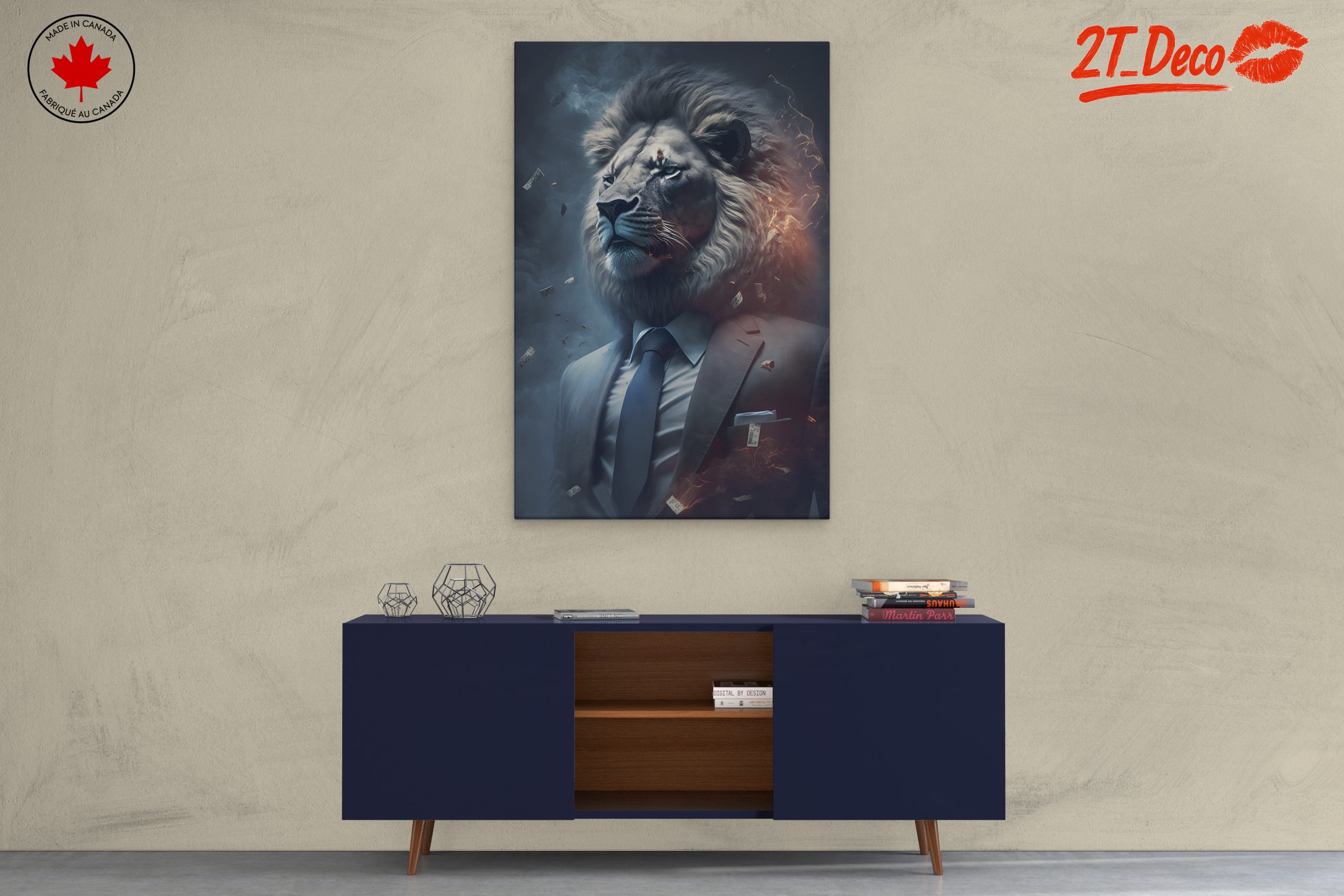 Majestic Lion in a Suit with Money 2 - Image 3
