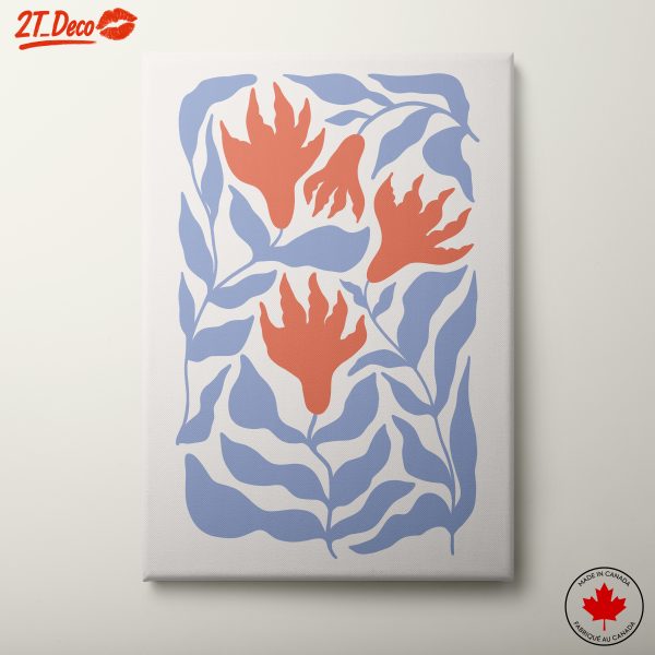 Stylized Floral Artwork with Leaf Patterns