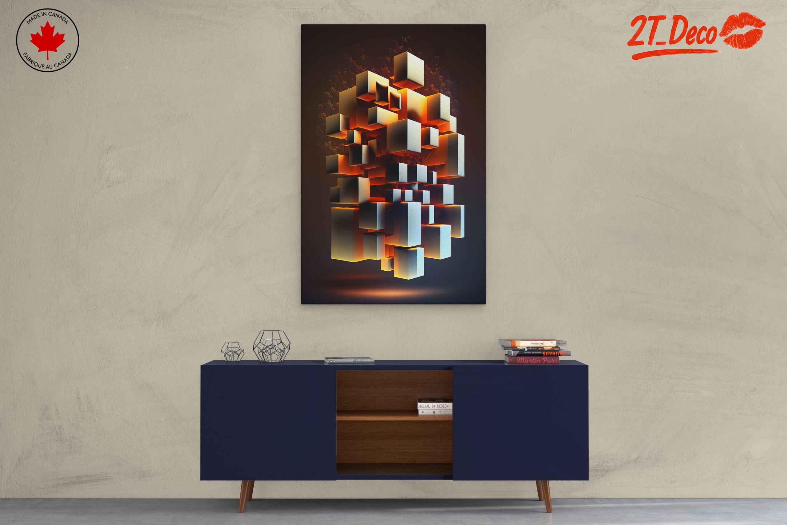 Vibrant Dynamic Abstract Composition Artwork - Image 3