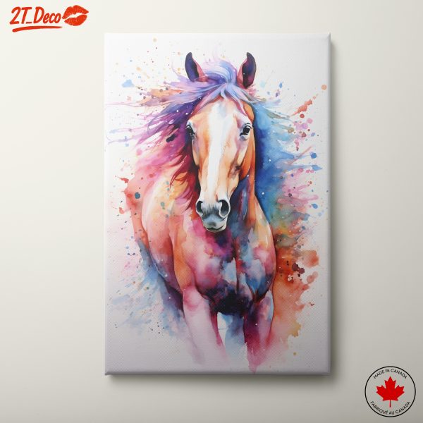Vibrant Horse Watercolor Art