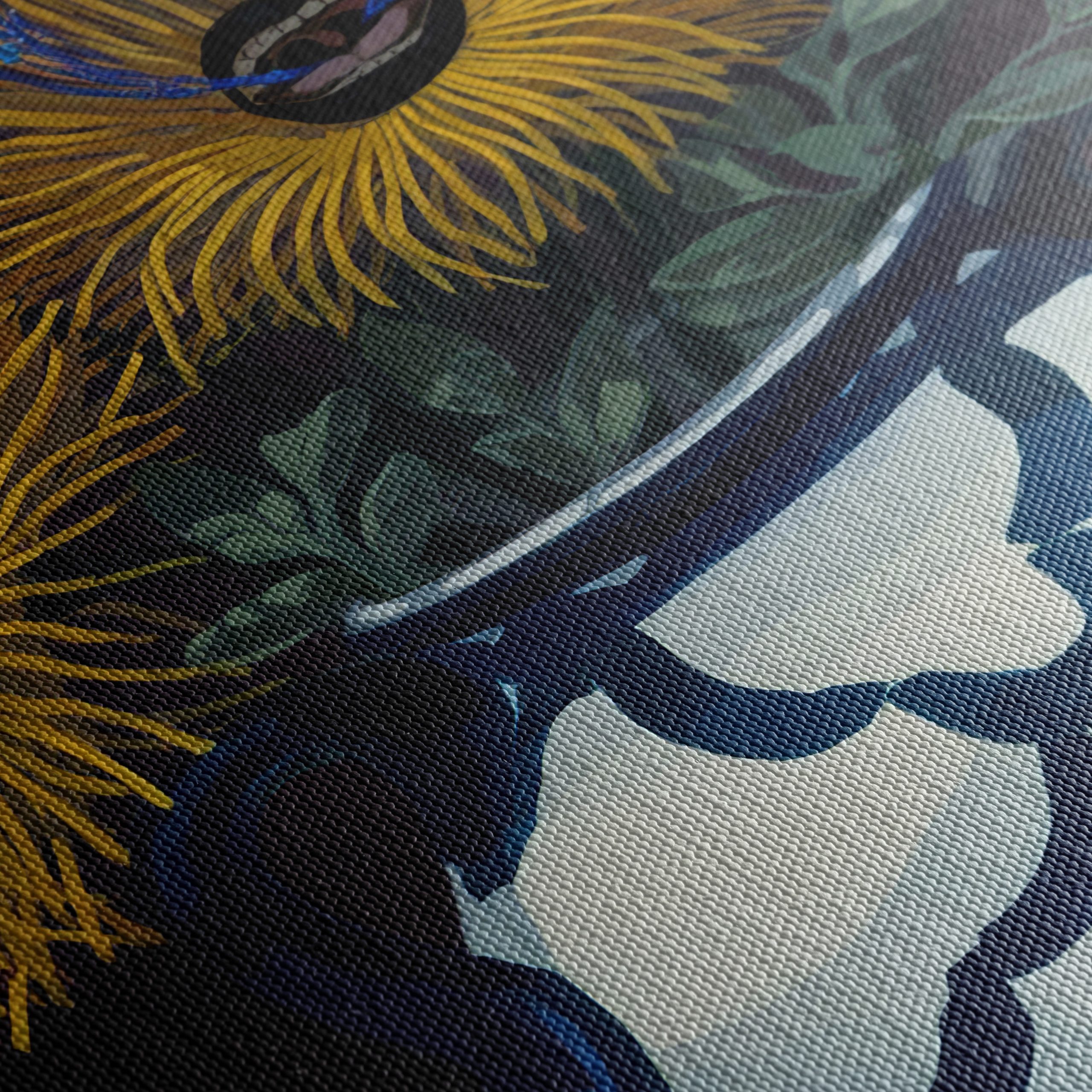 Vibrant Floral Still Life with Musical Elements - Image 5