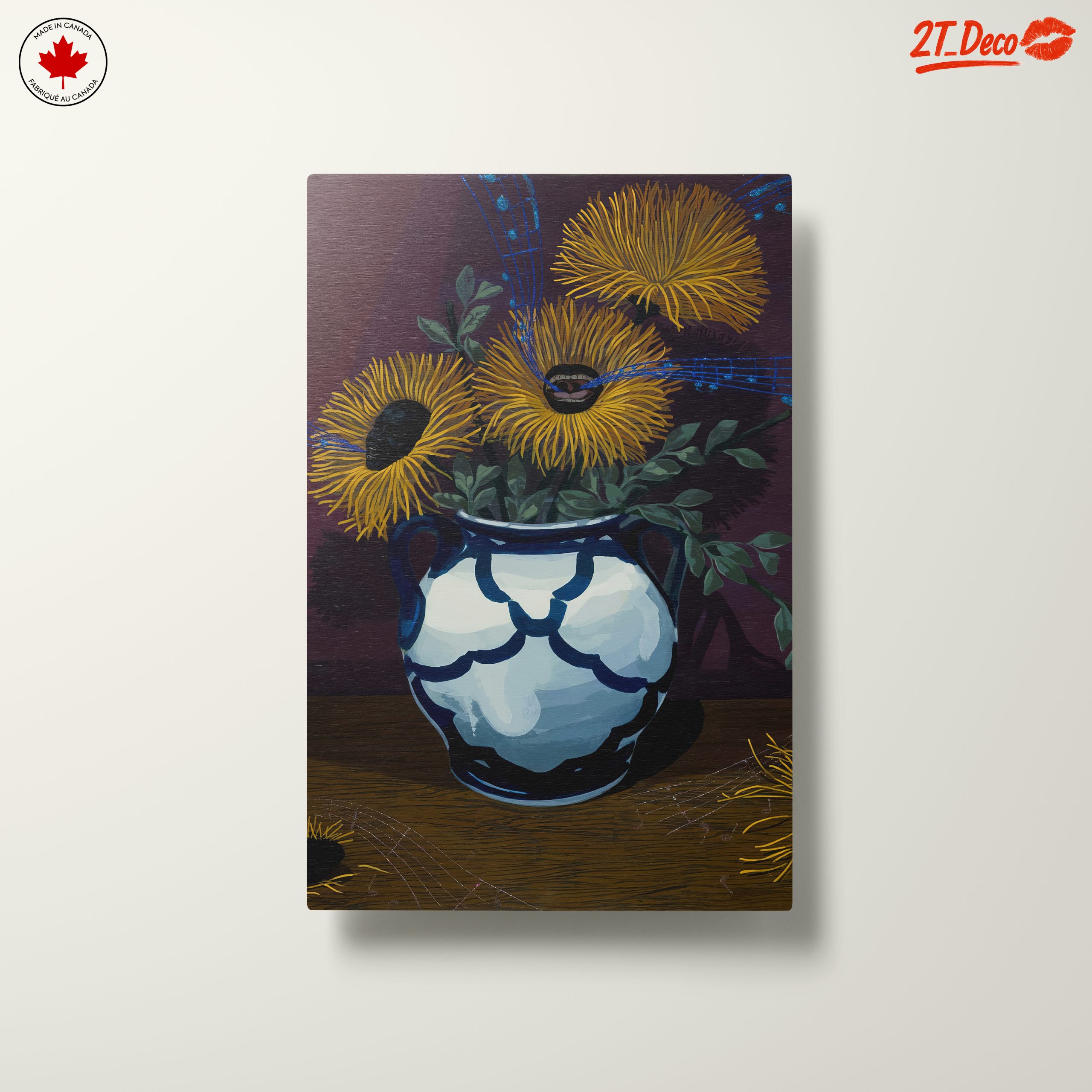 Vibrant Floral Still Life with Musical Elements - Image 10