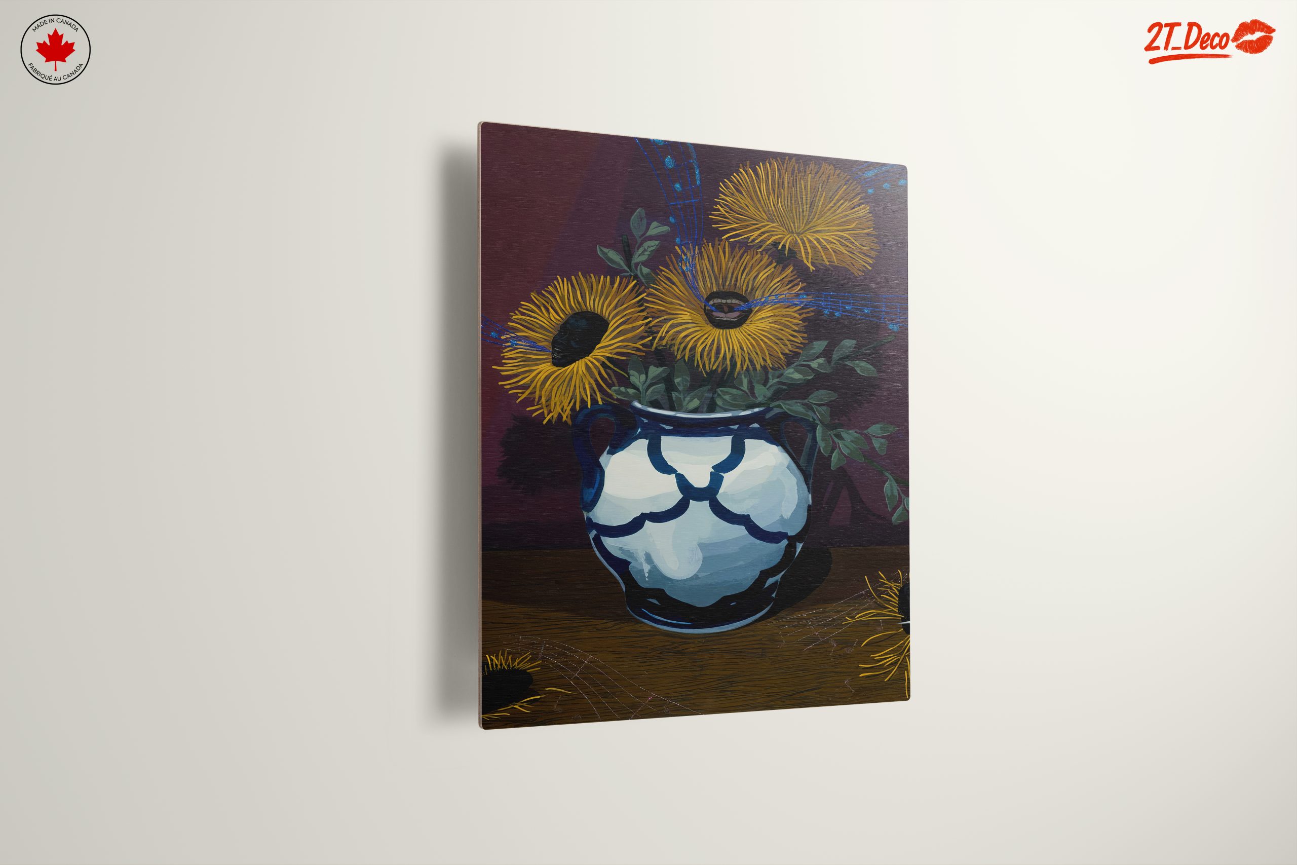 Vibrant Floral Still Life with Musical Elements - Image 13