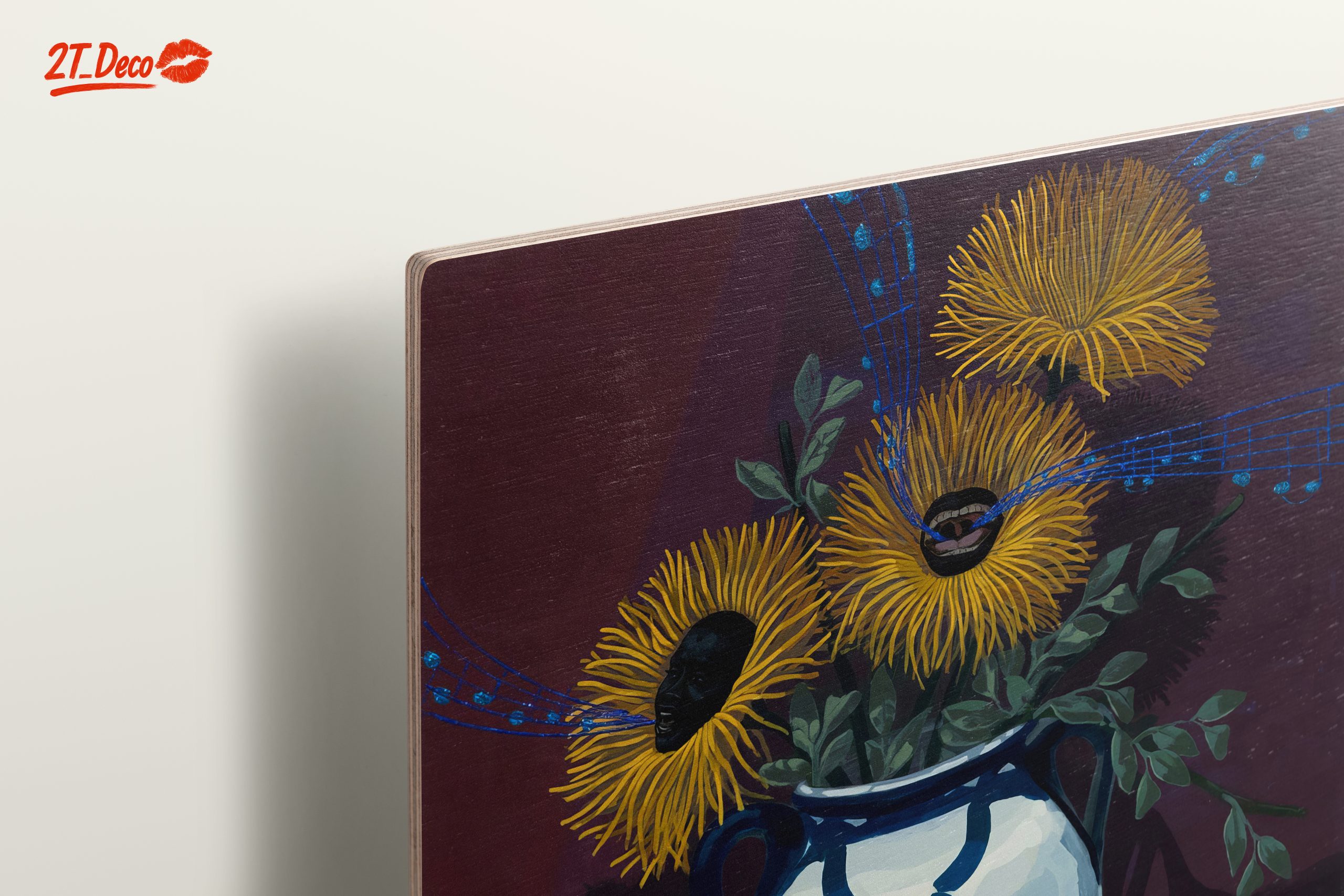 Vibrant Floral Still Life with Musical Elements - Image 15