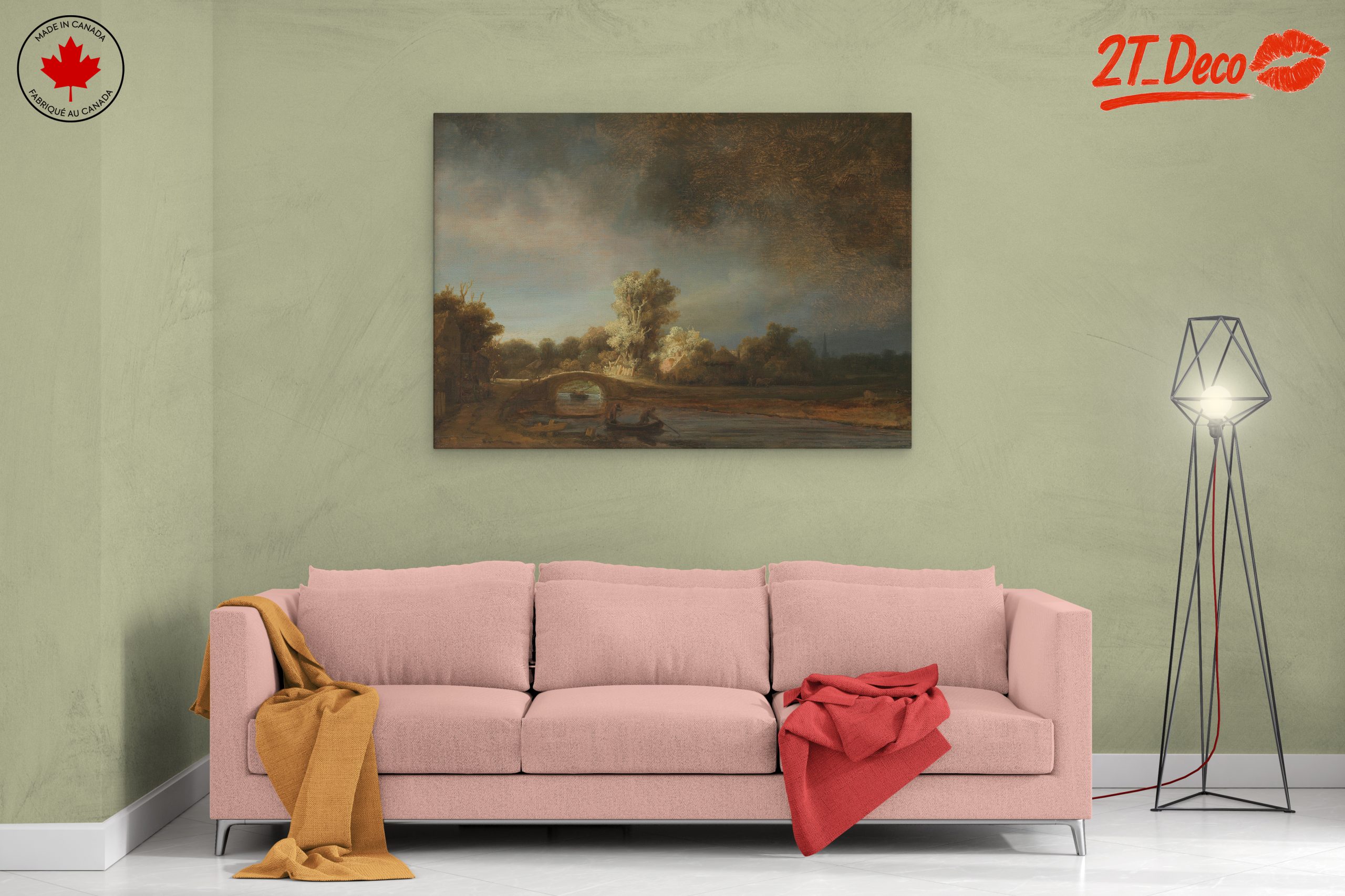 Moody Abstract Landscape with River and Trees - Image 2