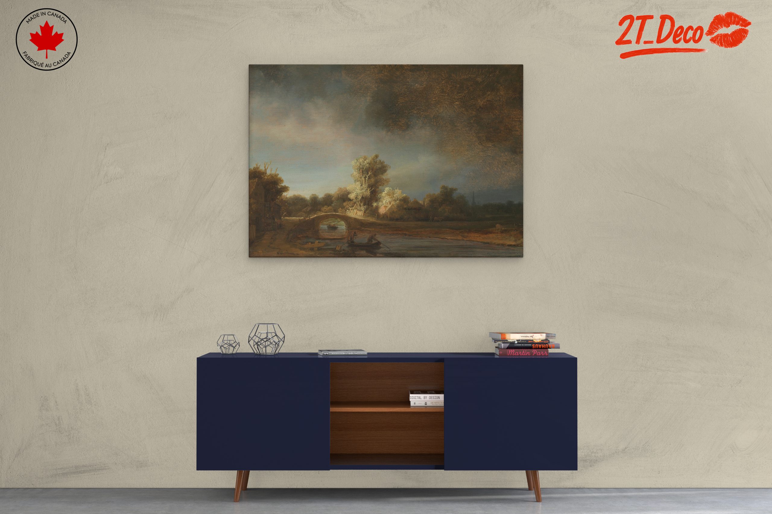 Moody Abstract Landscape with River and Trees - Image 3
