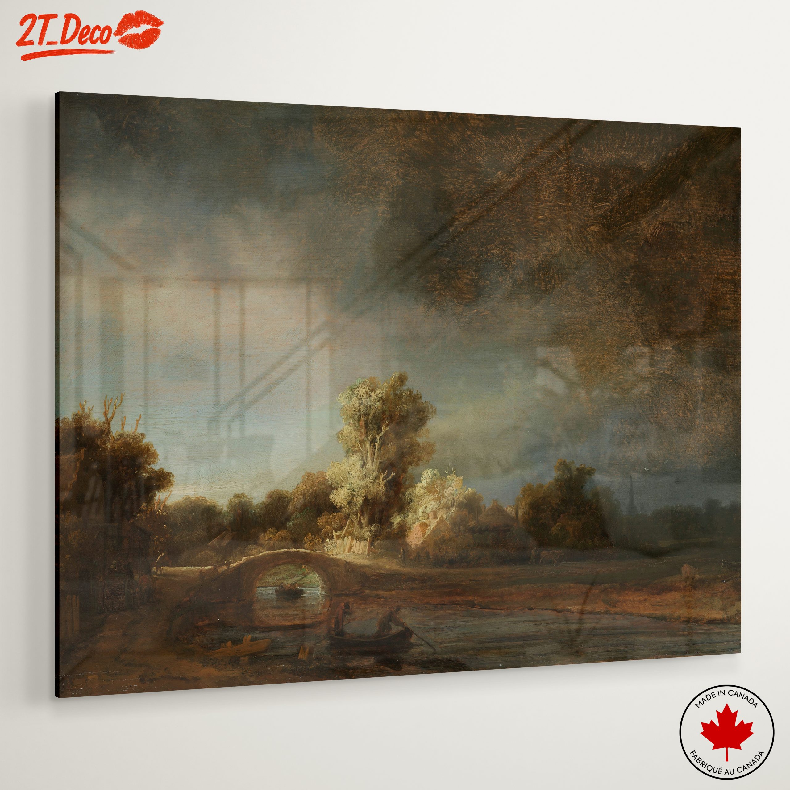 Moody Abstract Landscape with River and Trees - Image 6