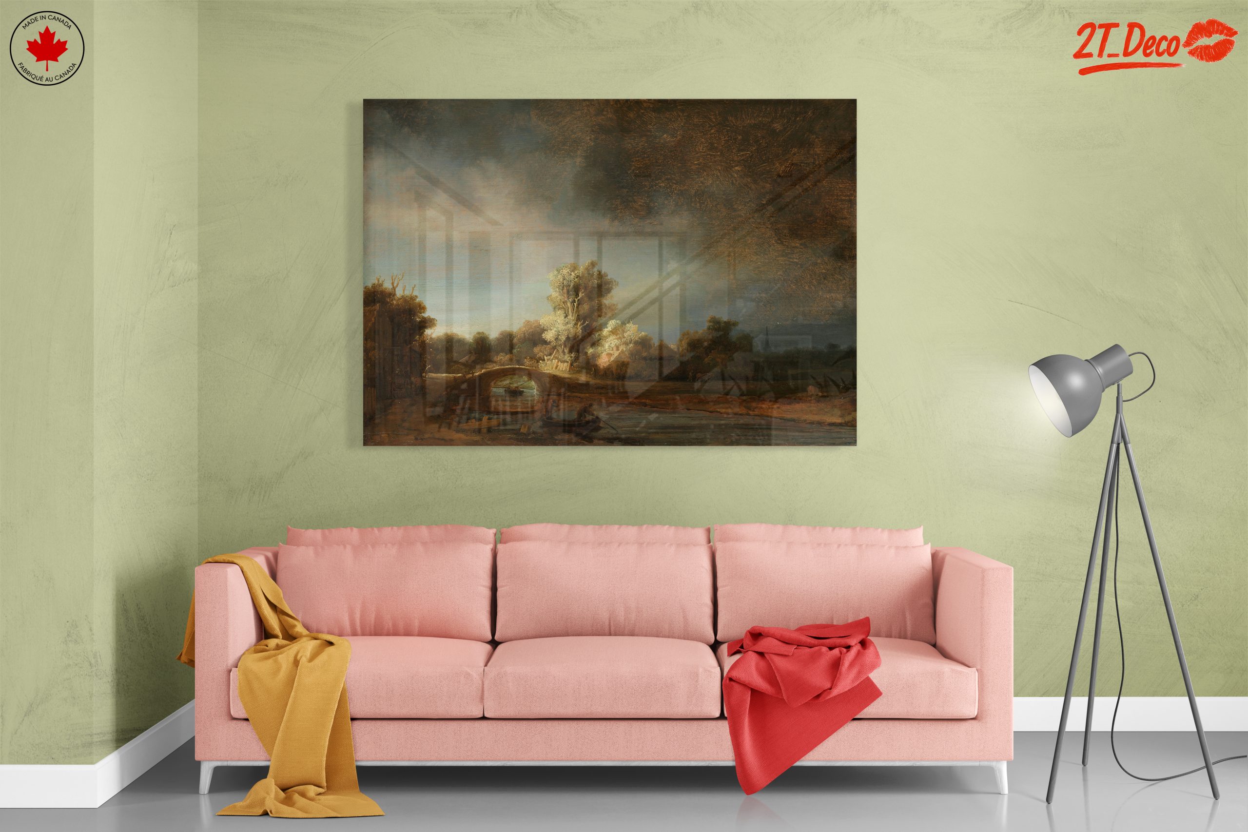 Moody Abstract Landscape with River and Trees - Image 7