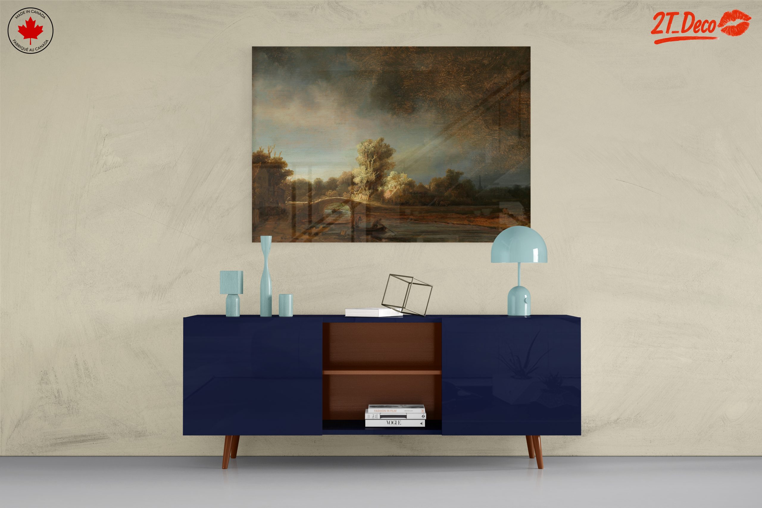 Moody Abstract Landscape with River and Trees - Image 8