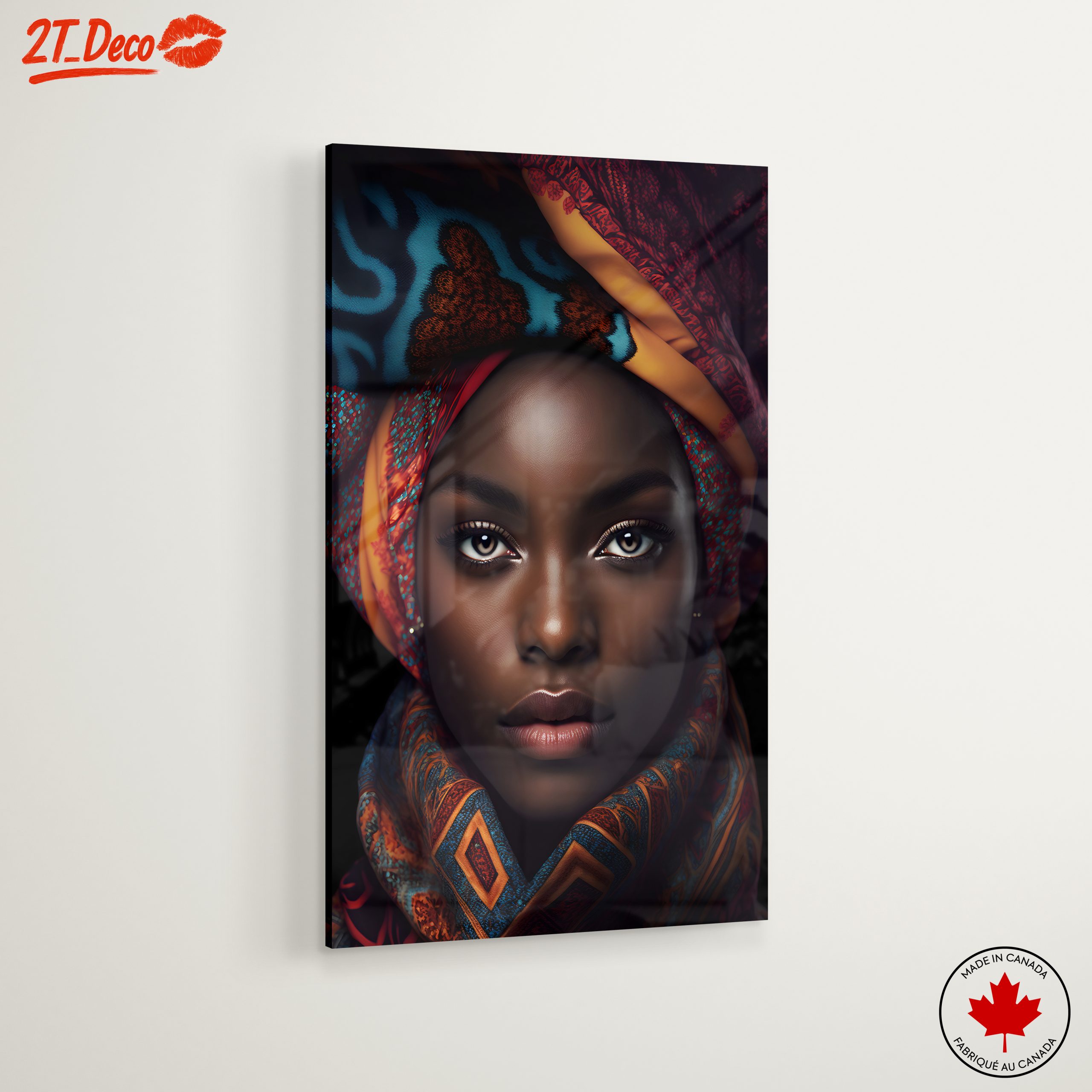 Stunning Cultural Portrait with Colorful Headwrap - Image 6