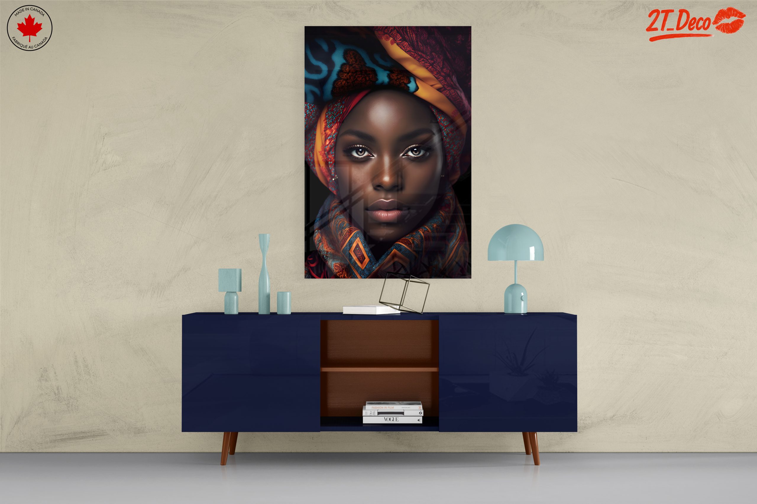 Stunning Cultural Portrait with Colorful Headwrap - Image 8