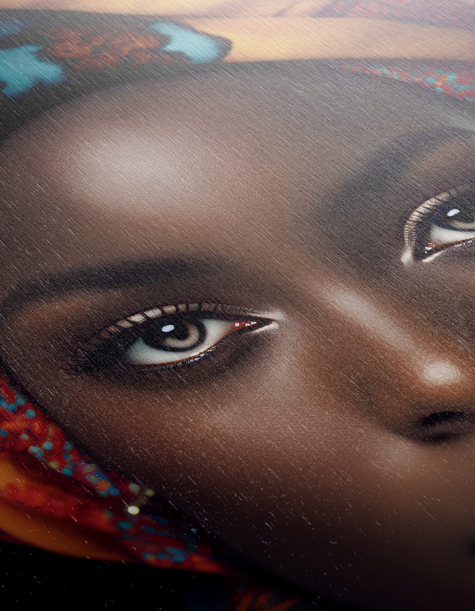 Stunning Cultural Portrait with Colorful Headwrap - Image 12