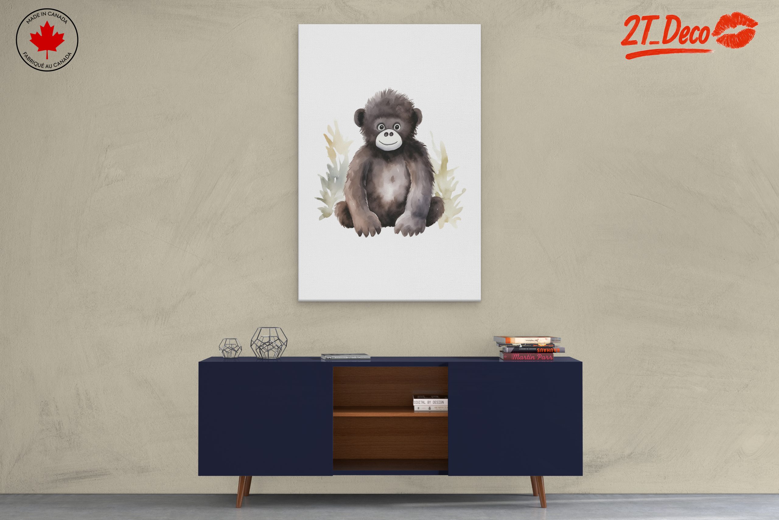 Adorable Gorilla Watercolor Art - Image 3