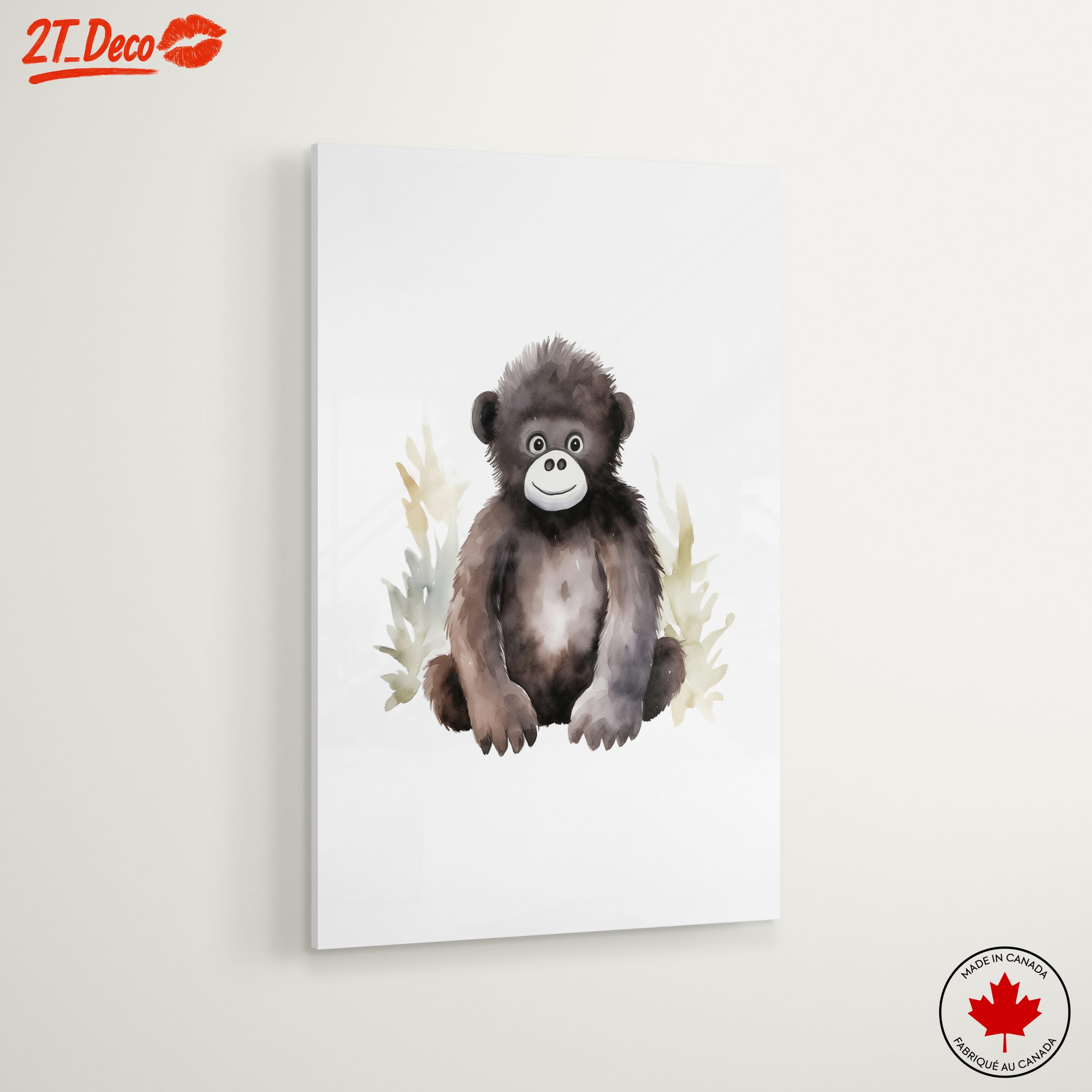 Adorable Gorilla Watercolor Art - Image 6