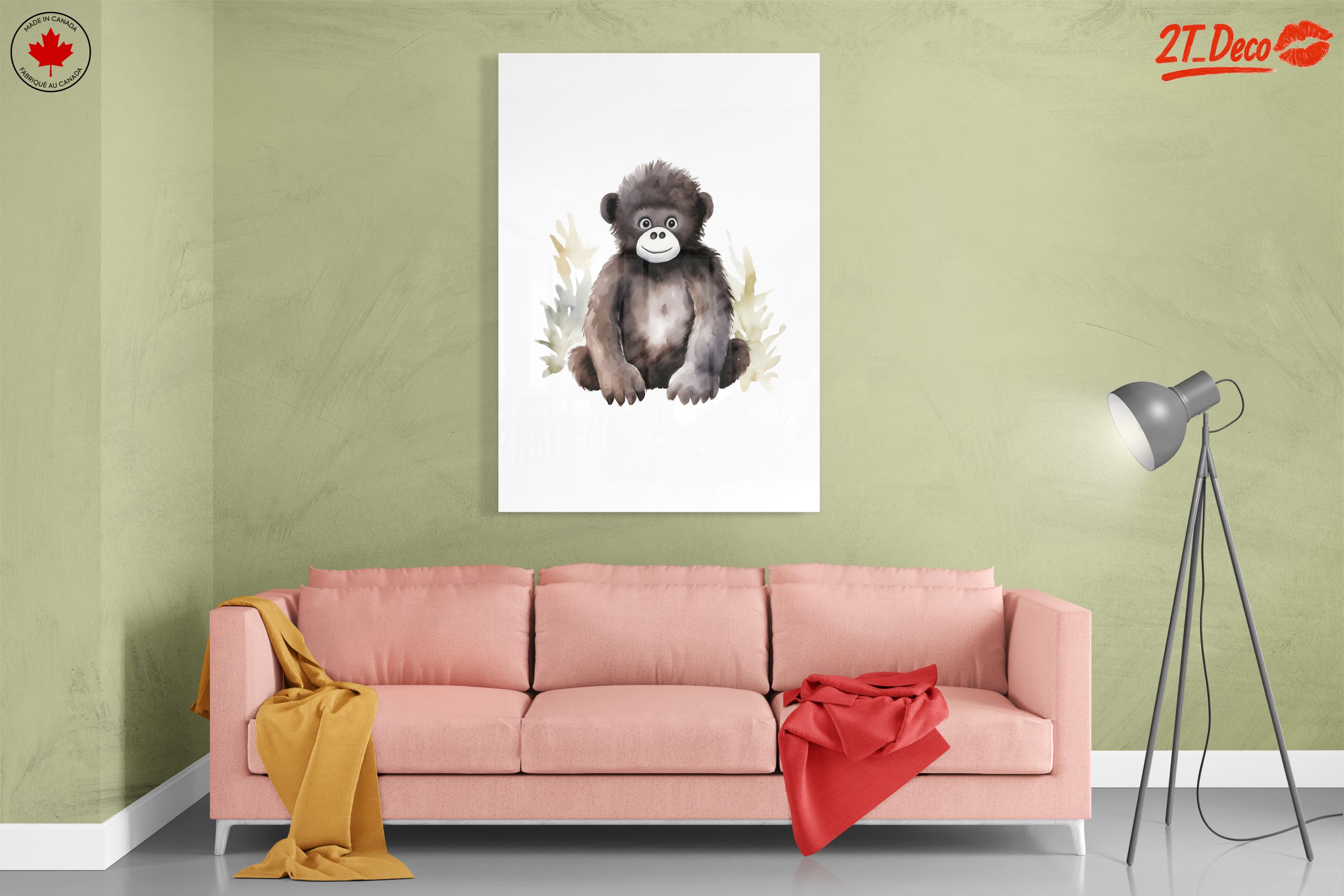 Adorable Gorilla Watercolor Art - Image 7