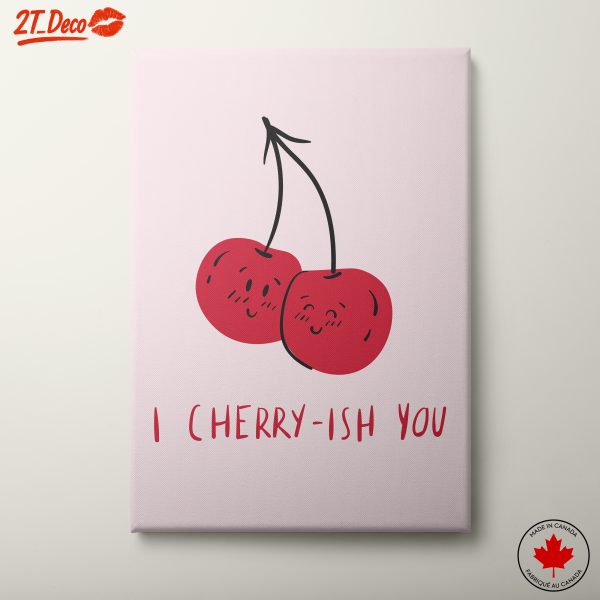 Cute Cherry Illustration with Playful Expression