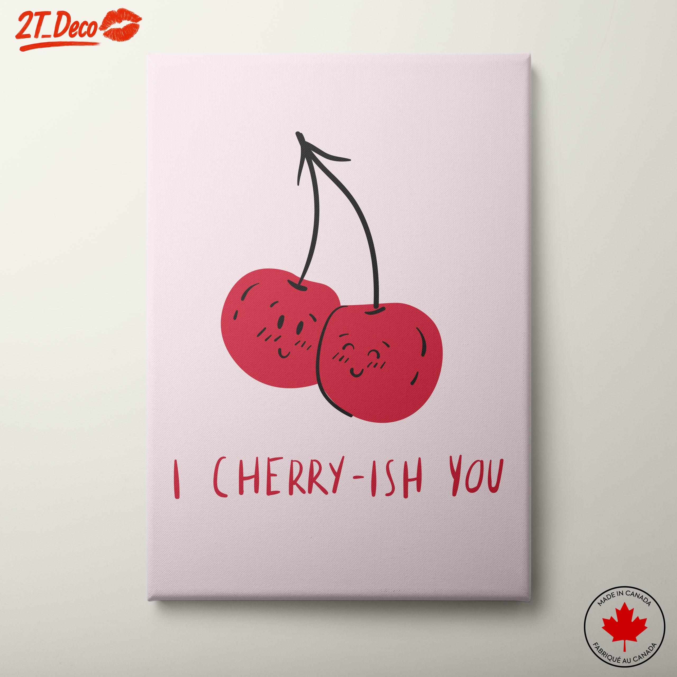 Cute Cherry Illustration with Playful Expression