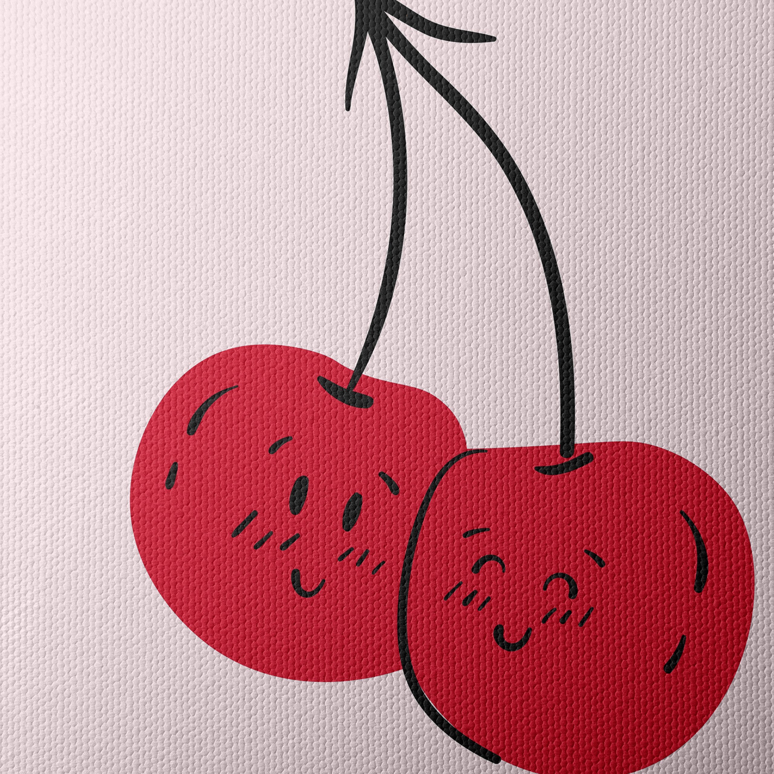Cute Cherry Illustration with Playful Expression - Image 4