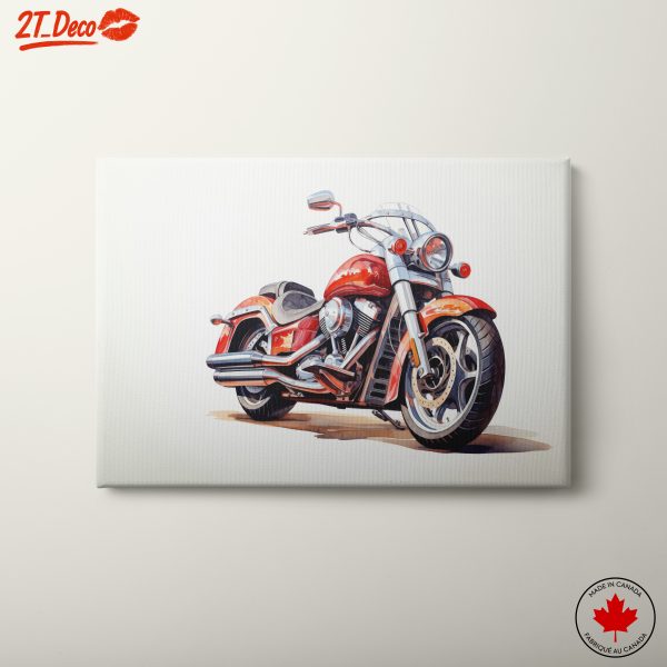 Stylish Red Motorcycle Art 3