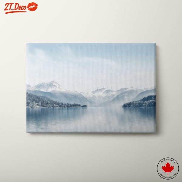 Serene Abstract Landscape with Mountains and Water