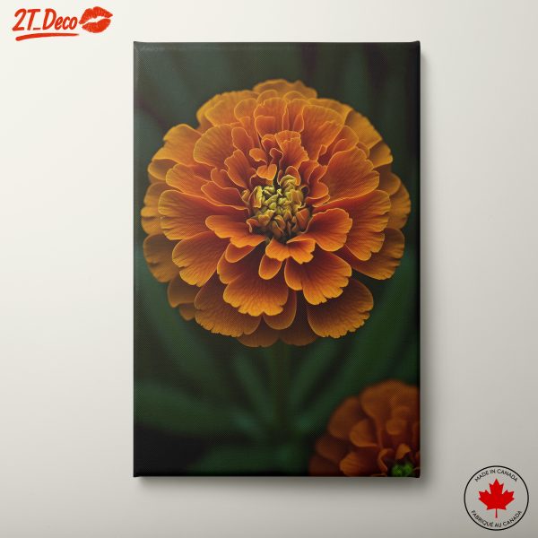 Vibrant Orange Floral Artwork