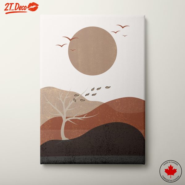 Abstract Contemporary Landscape with Sunset