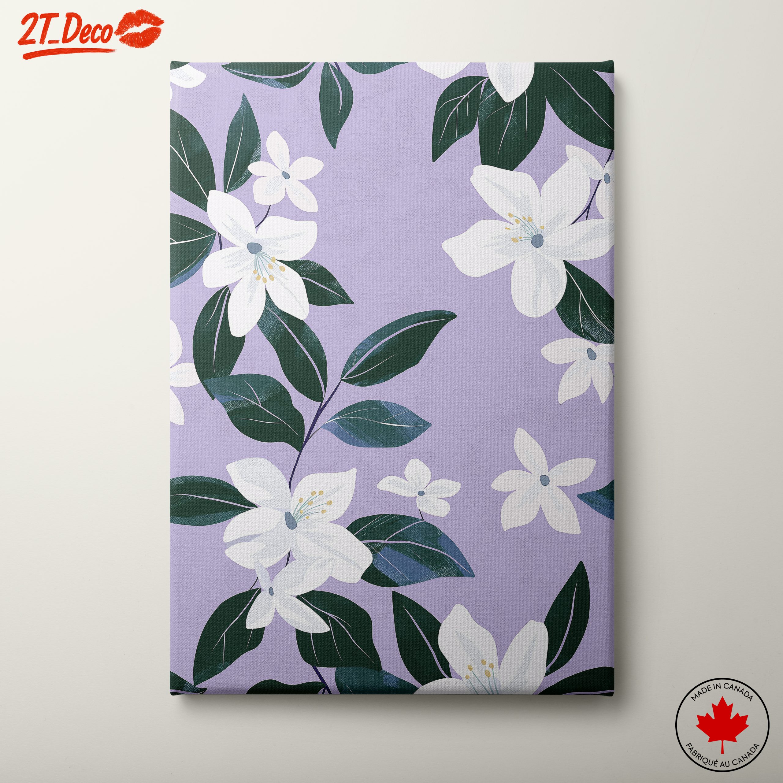 Elegant Floral Design on Purple Background