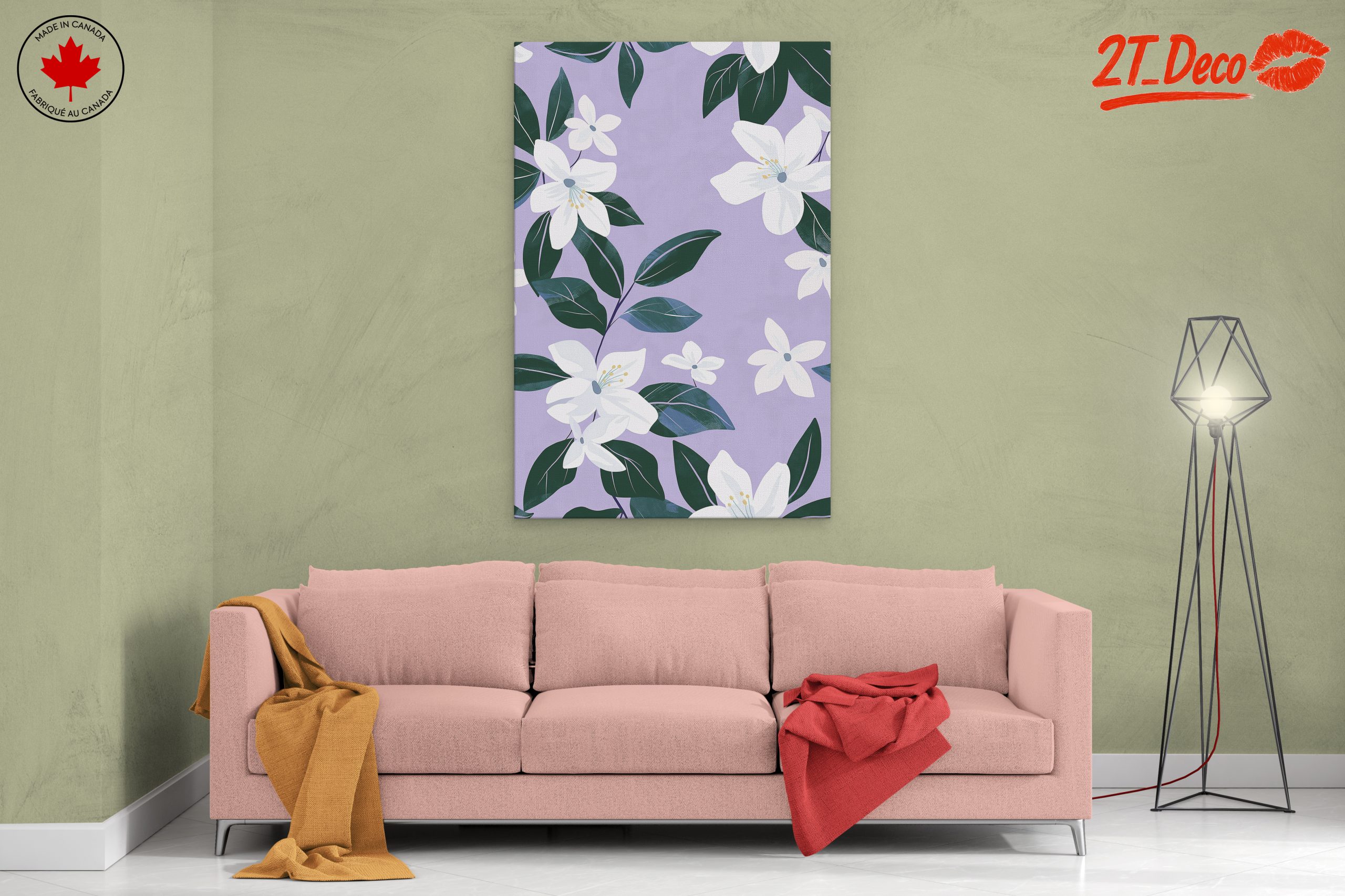 Elegant Floral Design on Purple Background - Image 2