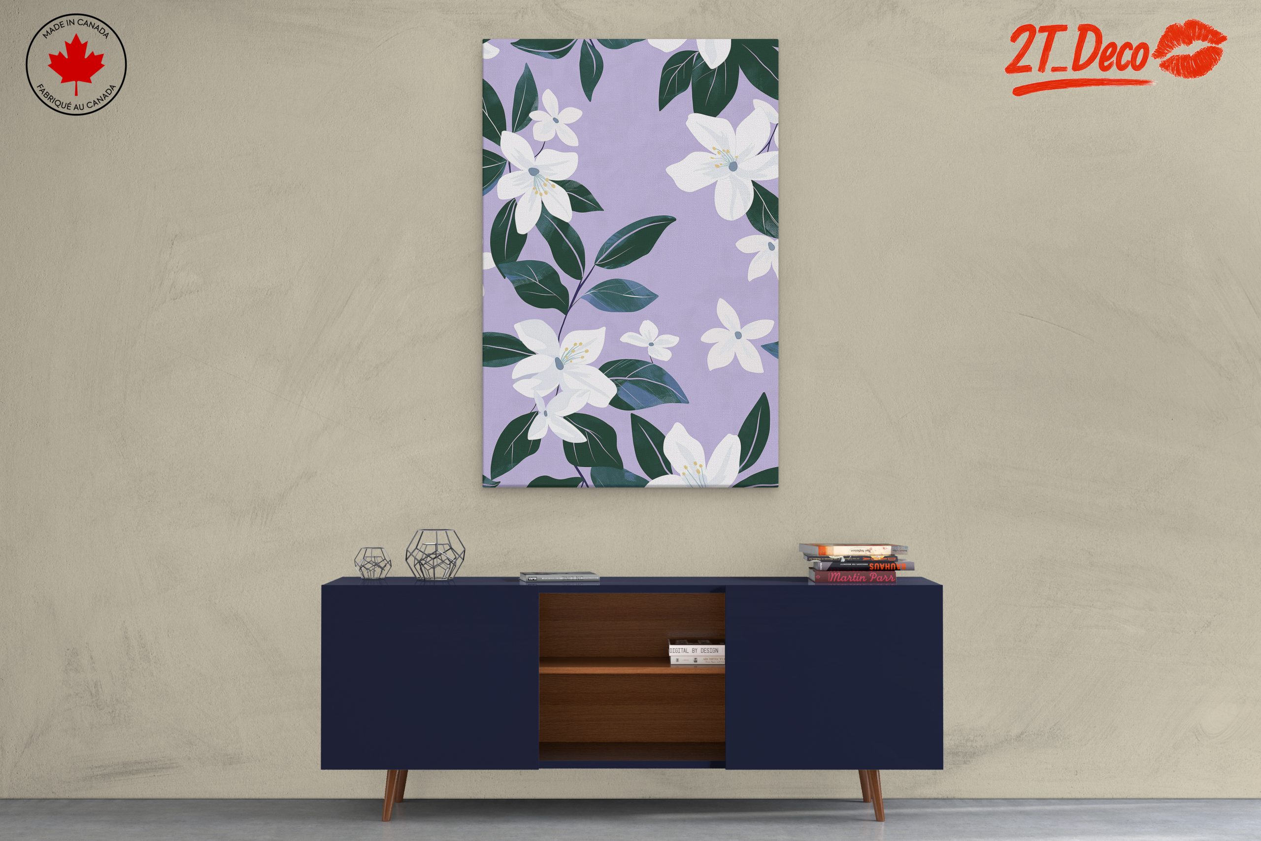 Elegant Floral Design on Purple Background - Image 3
