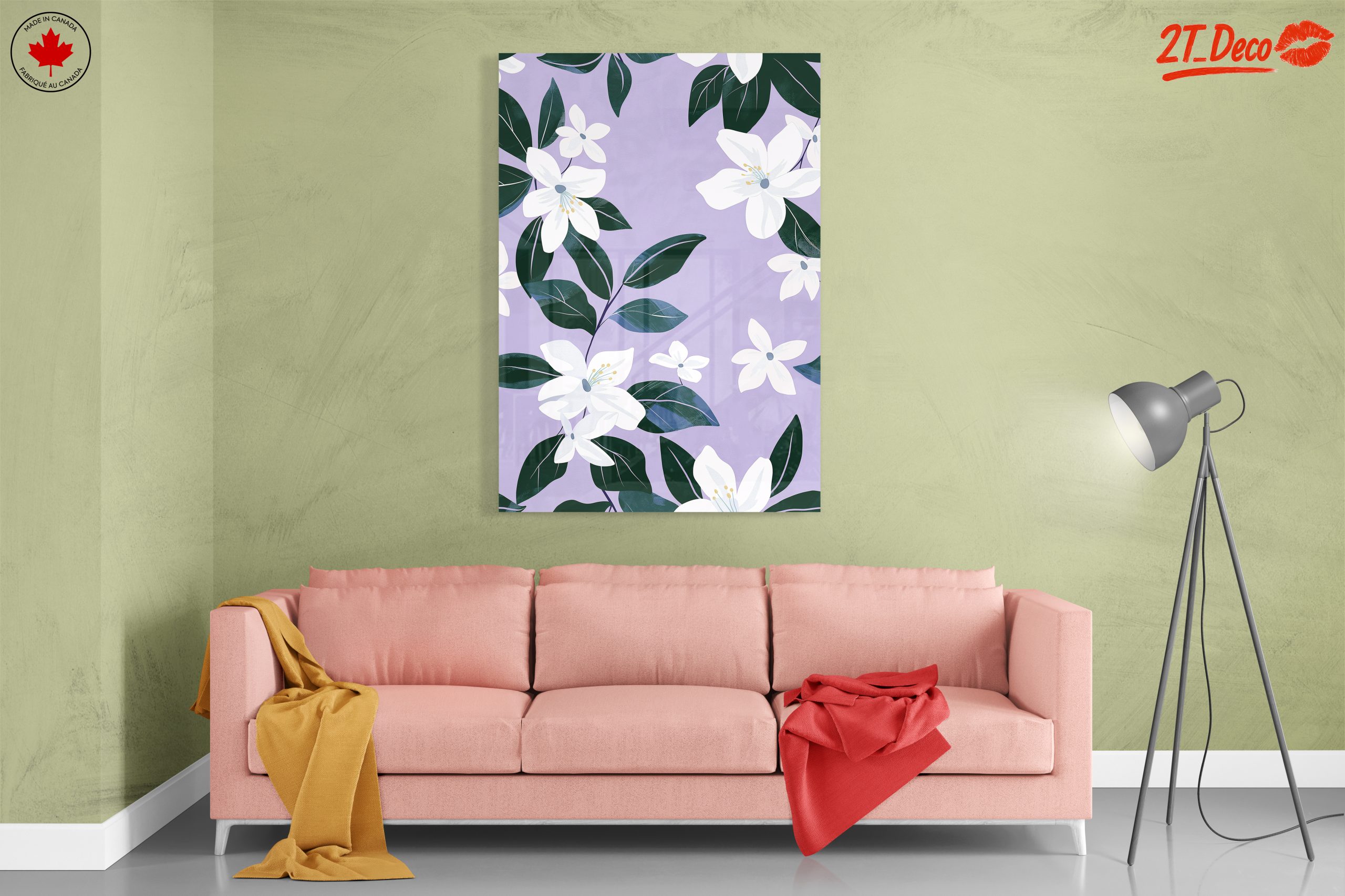 Elegant Floral Design on Purple Background - Image 7
