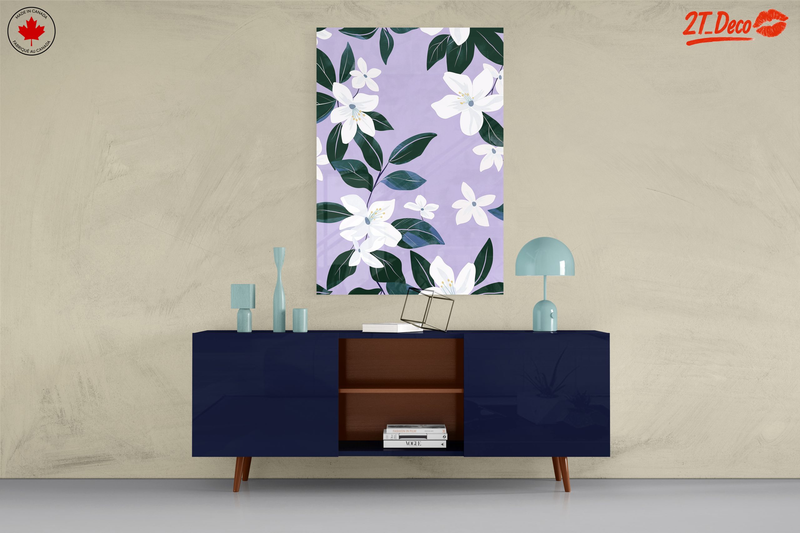 Elegant Floral Design on Purple Background - Image 8