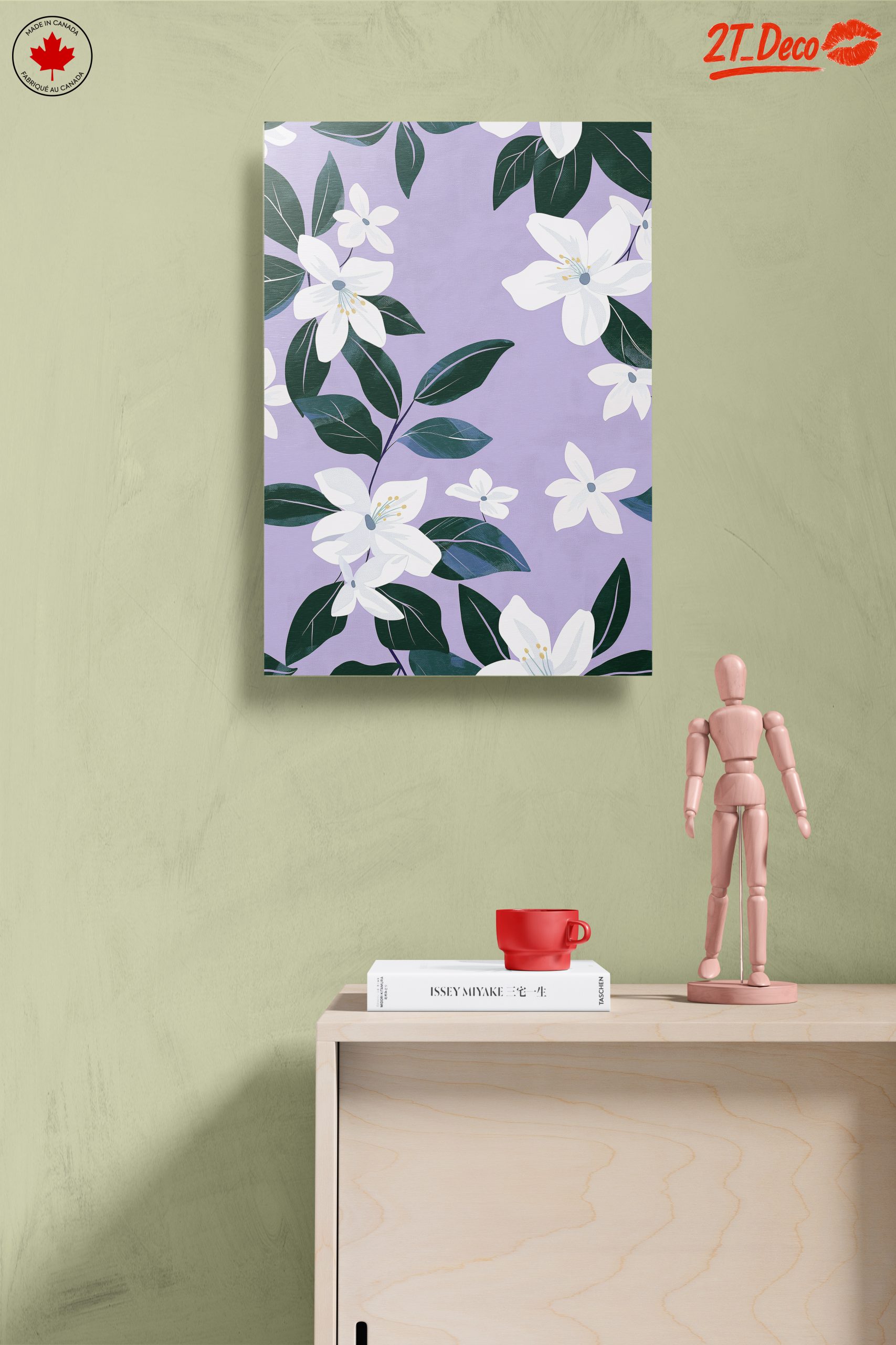 Elegant Floral Design on Purple Background - Image 14