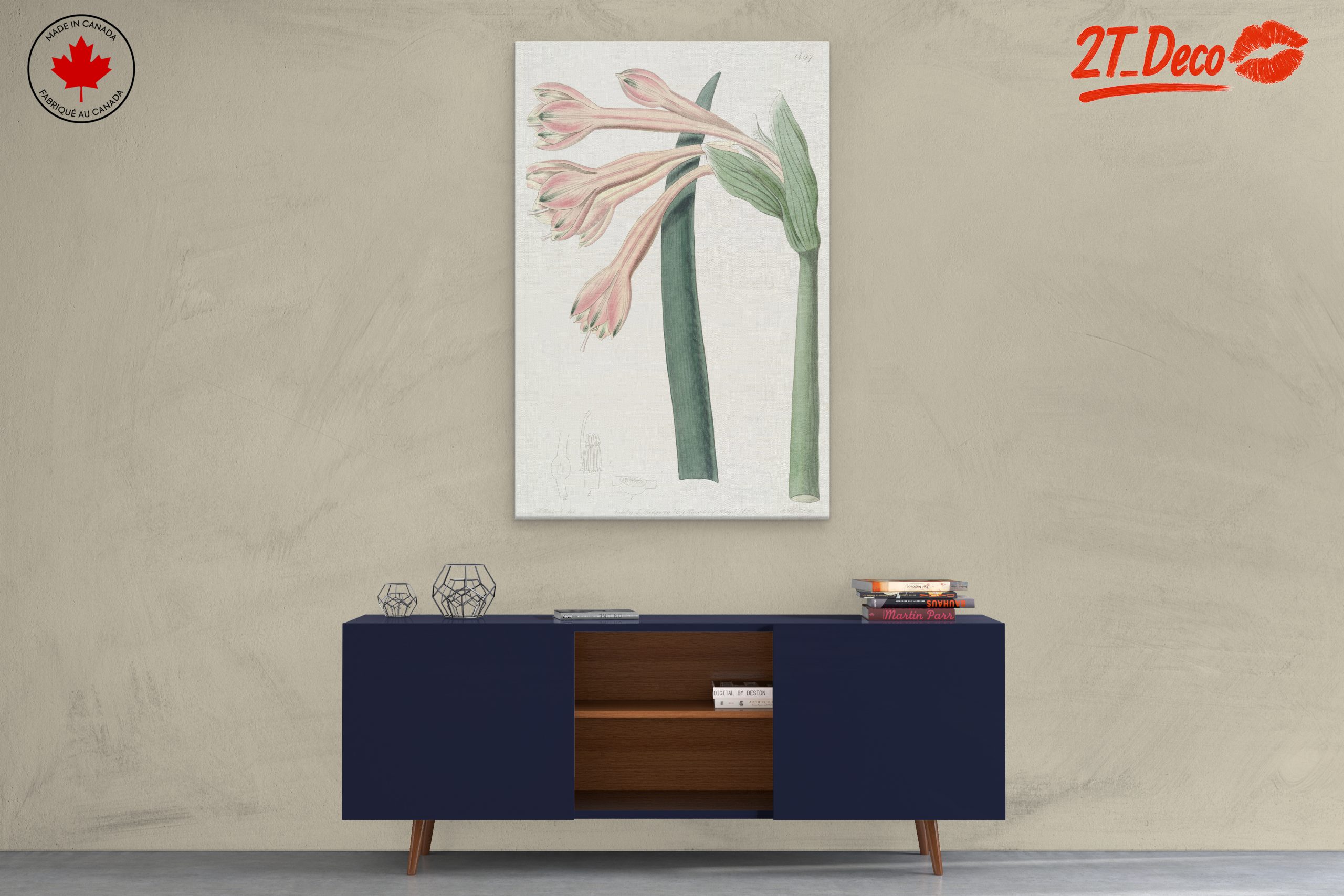 Detailed Botanical Illustration of Pink Flowers - Image 3