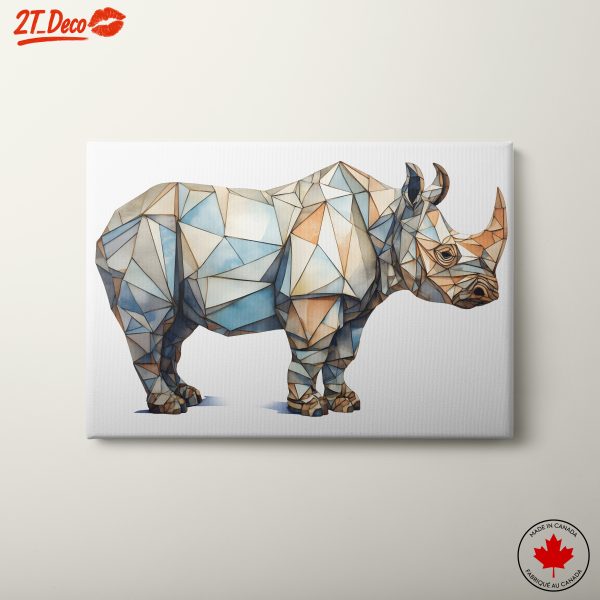 Stylized Geometric Rhino Art