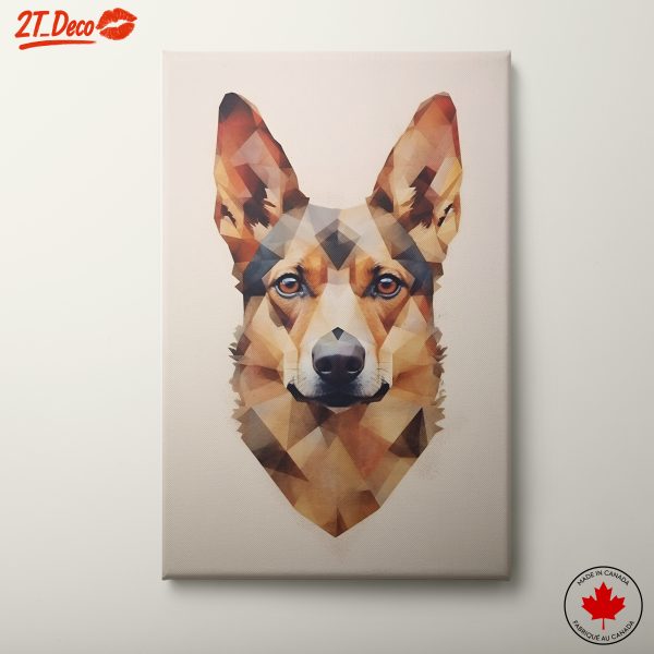 Stylized Geometric Dog Artwork
